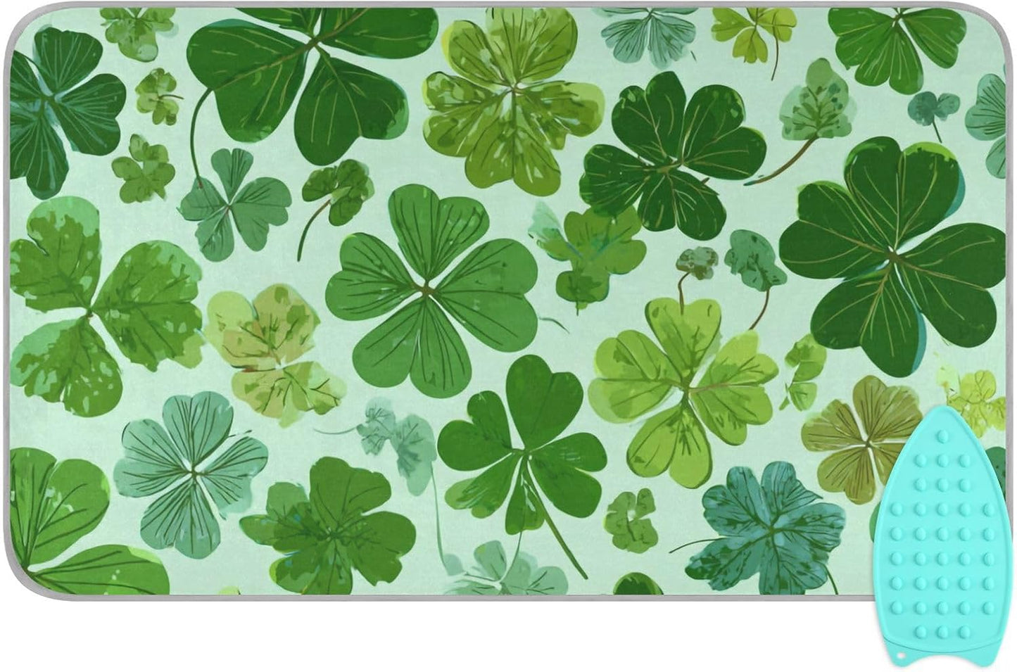 Ironing Mat Portable Ironing Pad Ironing Blanket for Table Top Heat Resistance Double-Side Using Travel Large 47.2 x 27.6 Inch Foldable Lightweight Green Nature St Patrick Clovers