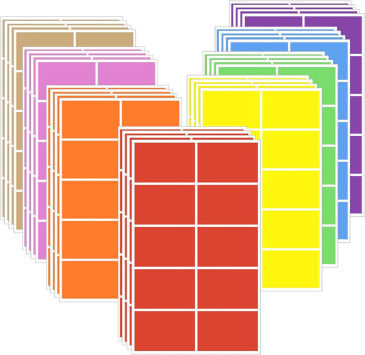 STARLIBOO Colored Labels Stickers, 3 x 2 Inch Rectangular Moving Labels for Boxes, 8 Colors Large Moving Stickers- 320 Pack