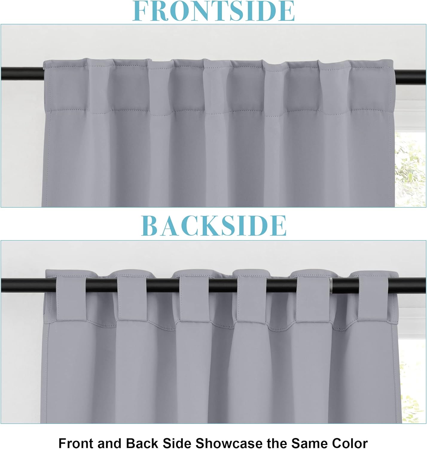 RYB HOME Small Window Curtains - Blackout Insualting Privacy Curtains for Kids Bedroom Kitchen Bathroom Basement Cafe Cabinet Tiers Drapes, 34 Width x 30 Length, 2 Panels, Silver Grey