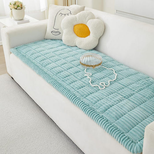 Couch Cover for Dogs Washable, Fuzzy Pet Couch Covers for 3 Cushion Sofa Pet Friendly, Non Slip Sofa Cover (Blue, 27.6" x 70.9"/70 x 180cm)