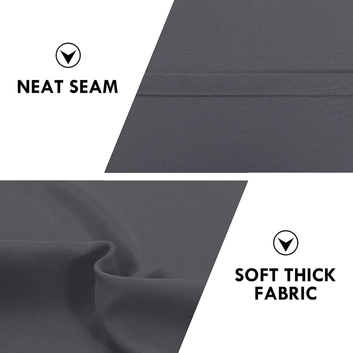 DWCN Short Blackout Curtains 36 inches Length 2 Panels Set, Half Window Rod Pocket Privacy Curtain Tiers for Kitchen, Room Darkening Curtains for Bathroom Shades (W52 x L36 Inch, Dark Grey)