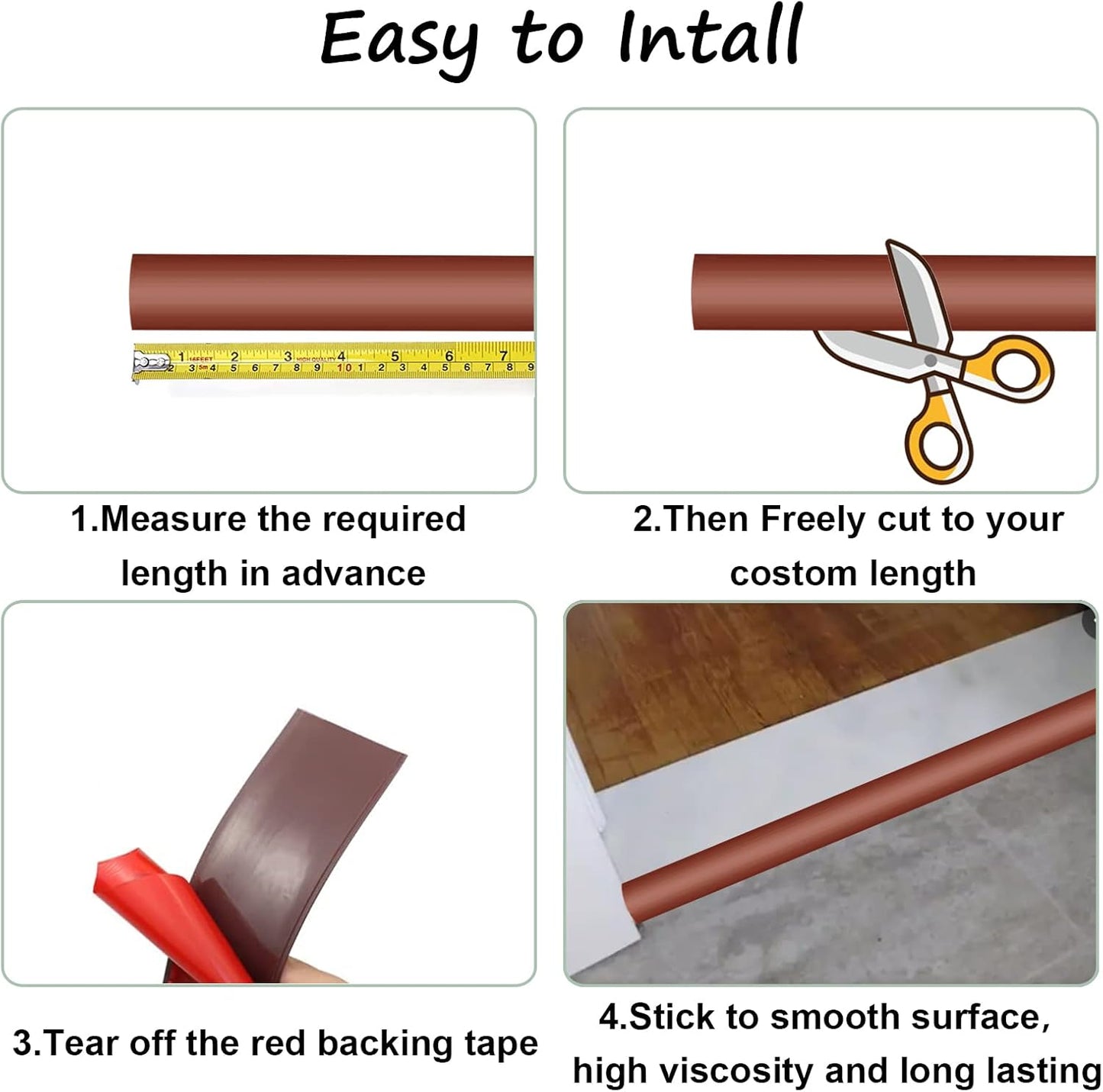 Floor Transition Strip & Self Adhesive Floor Vinyl Floor Edge Trim Laminate Floor Gap Covering Joining Strip