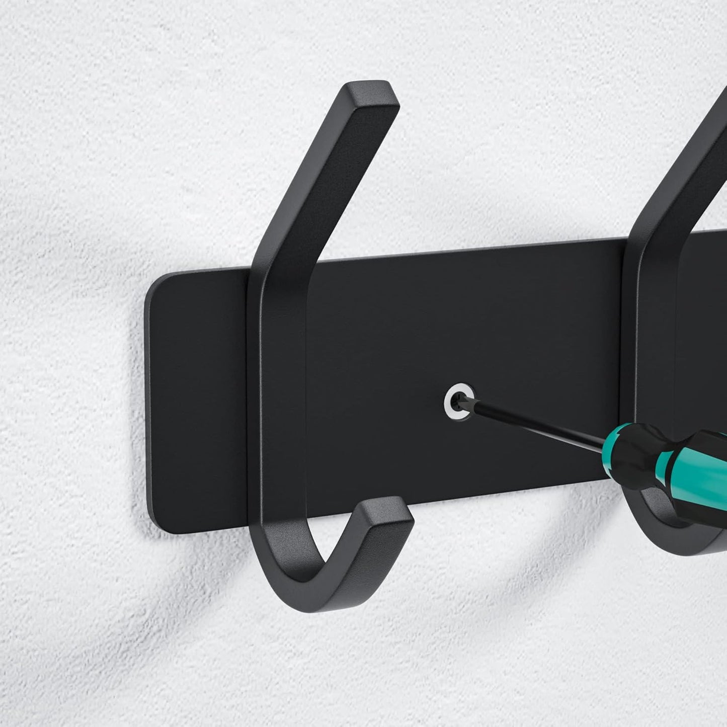 VAEHOLD Wall Hooks Coat Hooks Wall Mounted, Coat Rack with 6 Double Hooks for Hanging Towel Hat Coat Robe Bag Key for Bathroom Kitchen Bedroom 2 Pack