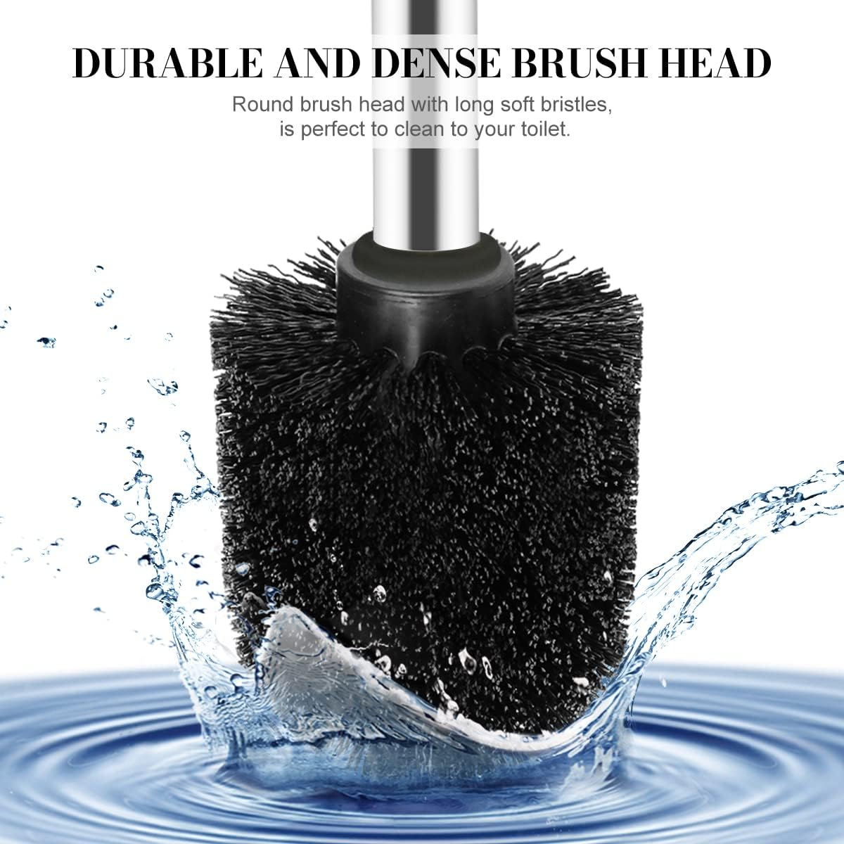 Toilet Brush and Holder, 2 Pack Toilet Brush with 304 Stainless Steel Long Handle, Toilet Bowl Brush for Bathroom Toilet-Ergonomic, Elegant,Durable (Bronze)