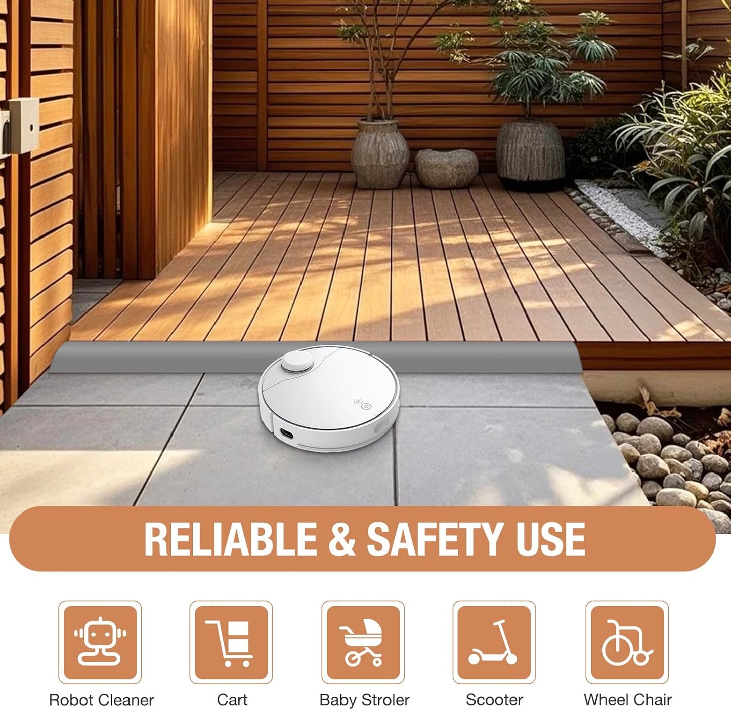 Floor Transition Strip Self Adhesive Vinyl Door Threshold for Doorways Carpet Edging Trim Overlap Edge Reducer for Laminate Floor, Carpet, Tile (Gray, 1/5" to 2/5", 3.3Ft)