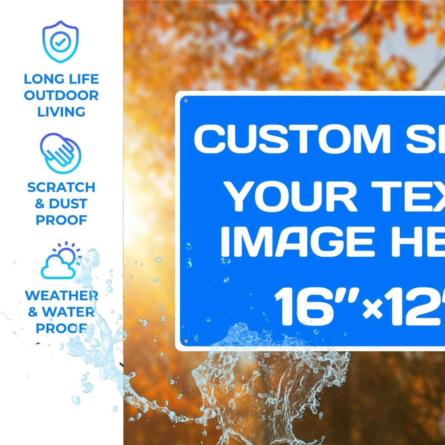 Personalized Aluminum Metal Signs - Weatherproof, Custom Text & Picture, Multiple Sizes, Hazard, Garden, Custom Door, Business Signs