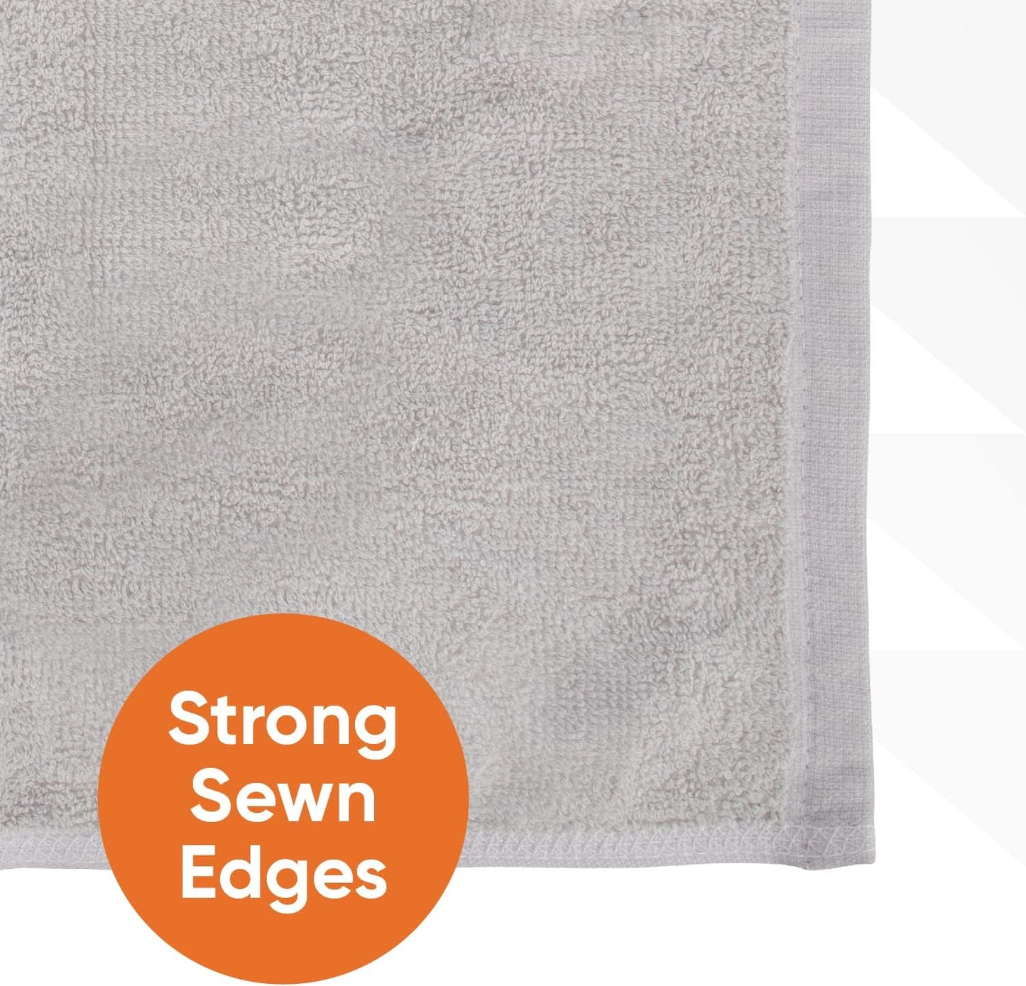 Superio Cotton Terry Washcloths Grey Towels 100% Cotton Cleaning Cloth 16" Rags Wash Clothes for Body and Face, Spa Towels, Multi Purpose (24, 12"x12")