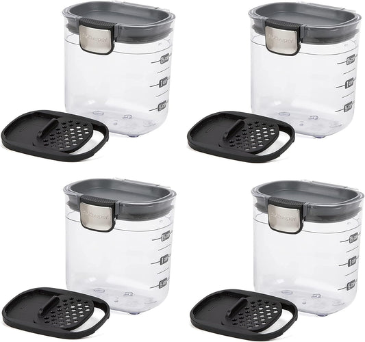 Progressive PKS-401 1.5 Cup Mini Prokeeper+ Airtight Silicone Seal Storage Container Great For Spices & Baking Acessories (4- Piece)