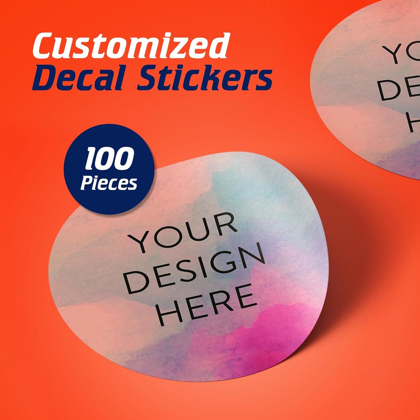 100 Custom Vinyl Stickers - Upload Your own Image, Text, Design, Logo - Personalized Logo Labels for Handmade, Packaging, Bottle, Jars, Candle, Brand Stickers (Rose, 2x2)