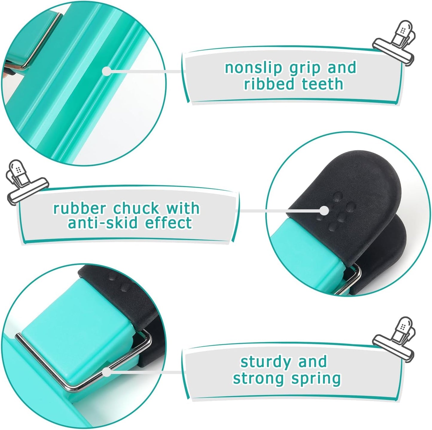 Tamaki 6 Pack Large Chip Bag Clips Assorted Color Food Bag Clips Plastic Heavy Duty Seal Grip, 6 x 3.5 Inch