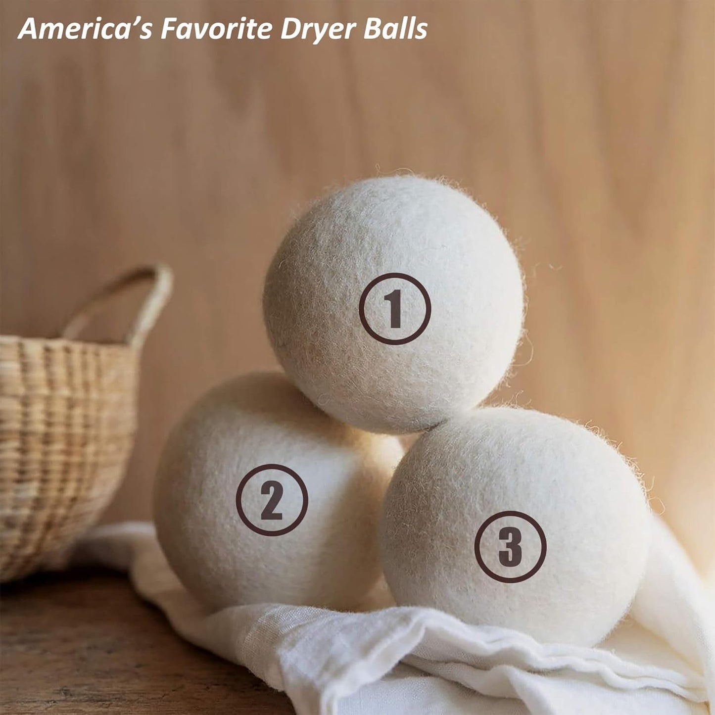 Sheep Wool Dryer Balls 12 Pack L(2.3") Premium Natural Fabric Softener, Reusable Laundry Dryer Balls for Reducing Drying Time, Static and Wrinkles, Eco-Friendly – 100% New Zealand Wool