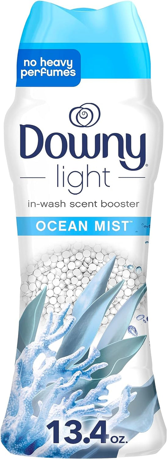 Downy Light Laundry Scent Booster Beads for Washer, Ocean Mist, 13.4 oz, with No Heavy Perfumes