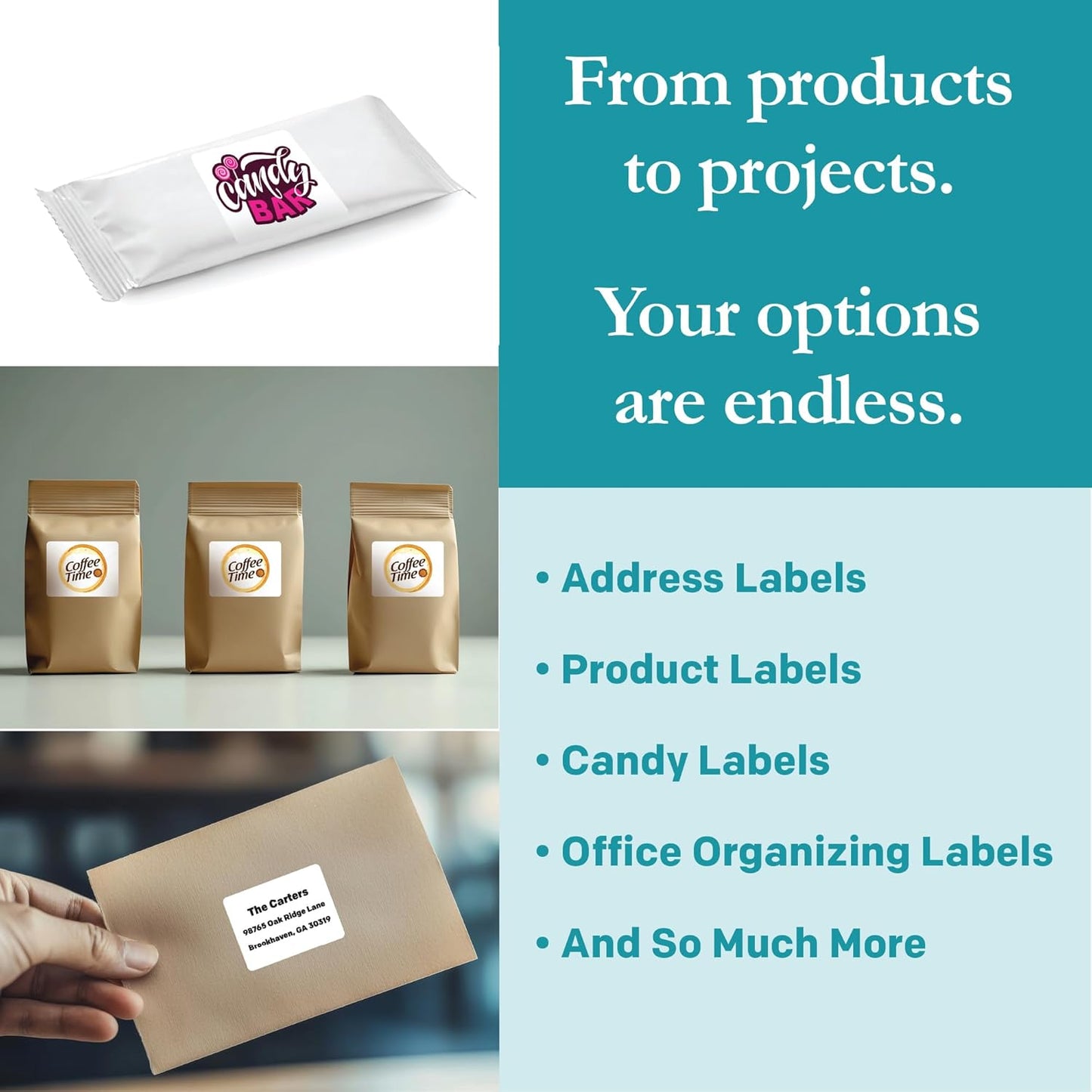 Premium Label Supply White Sticker Labels – 2.625" x 2" – Laser/Inkjet Compatible – (15 per Sheet), 100 Sheets – 1500 Total Adhesive Labels