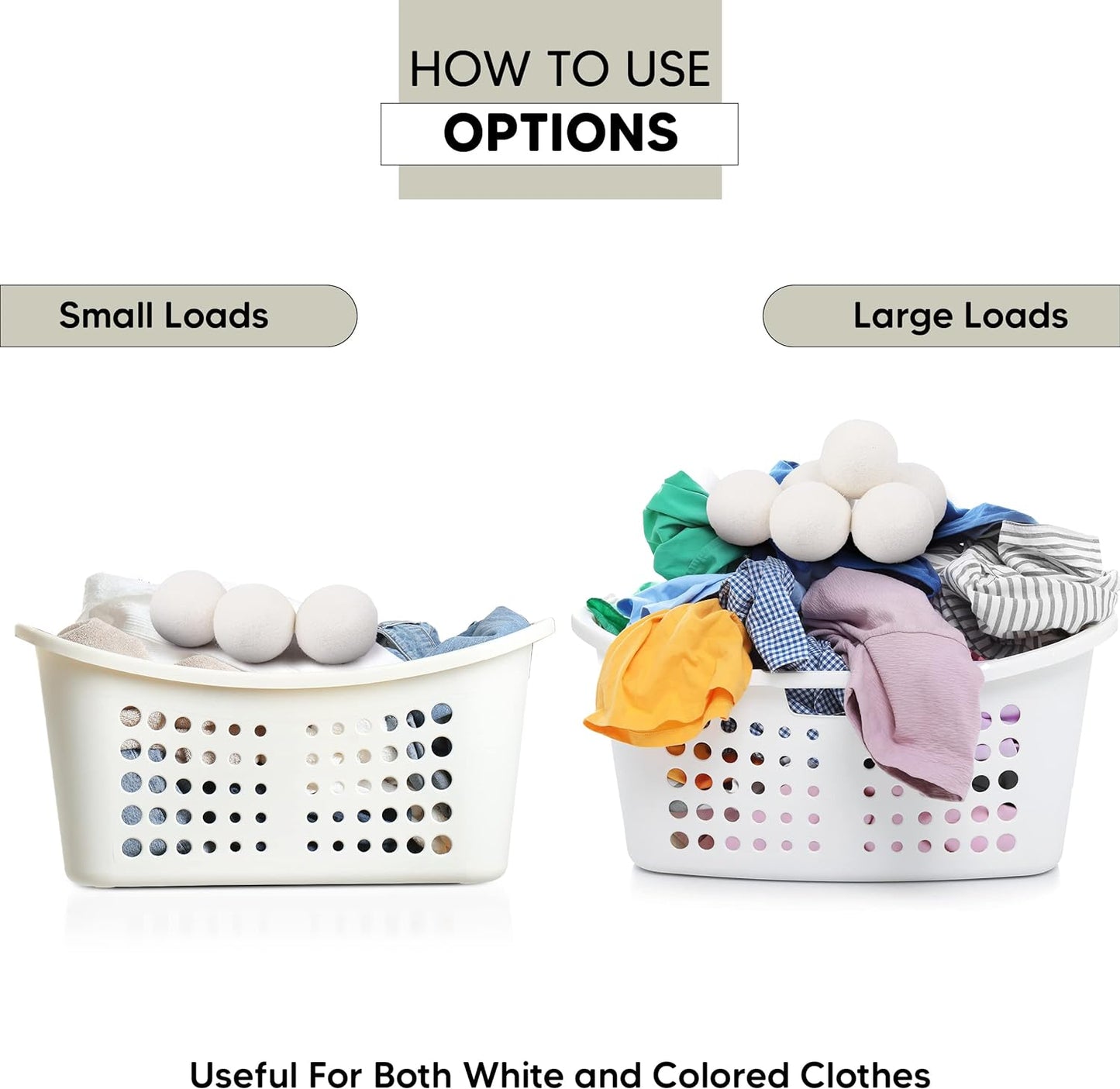 RAYTRADE Wool Dryer Balls 6-Pack 100% Made of Organic New Zealand Wool Reduces Clothing Wrinkles and Saves Drying Time Reusable Natural Fabric Softener Stocking Stuffer Gifts