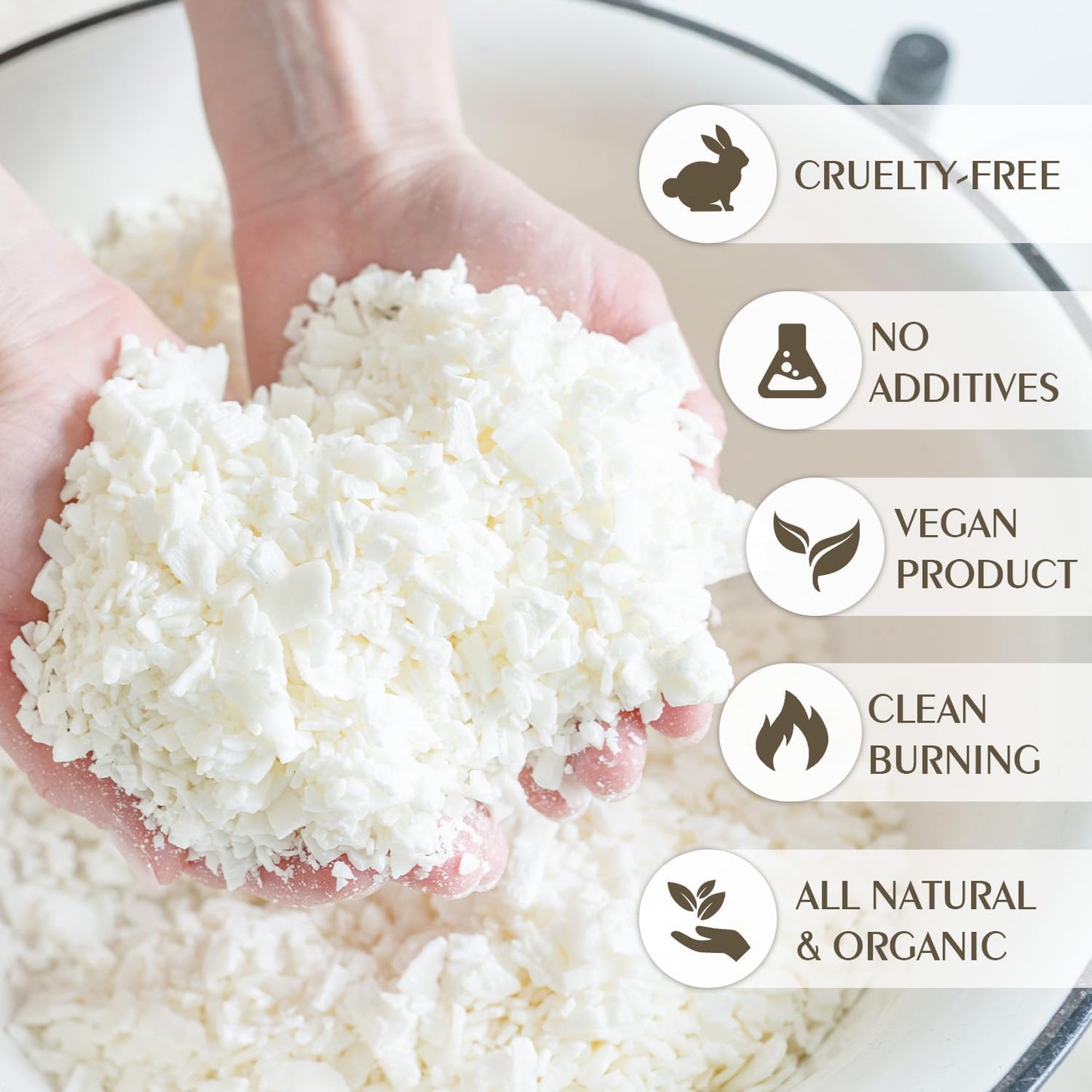 Soy Wax Flakes, Waxcanpy Natural Candle Wax, Organic Soy Wax for Candle Making from Farm, No Additives, Harmless and Pure (40lb)