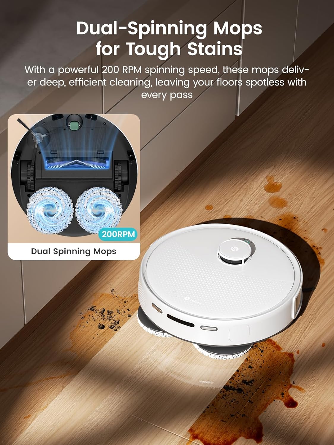 Lefant LiDAR Robot Vacuum and Mop, All-in-One Dock,56-Day Self-Emptying, 190° PSD Obstacle Avoidance, Customized Cleaning, 12000Pa Strong Suction, 220 Min Runtime, WiFi/Alexa/APP/iWatch, M3