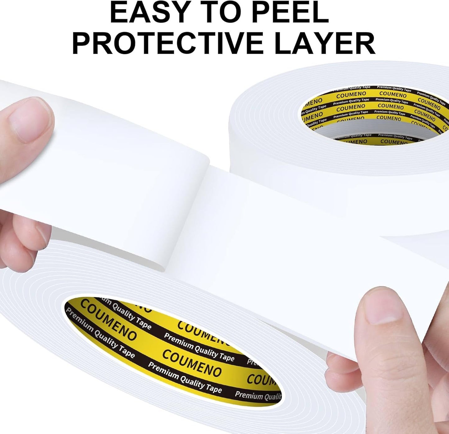 2 Pack Foam Tape 1.77inX16.4FT Sealing Strip Foam Pad Sponge Tape Window Weatherproof, Self-Adhesive Insulation Sealing White