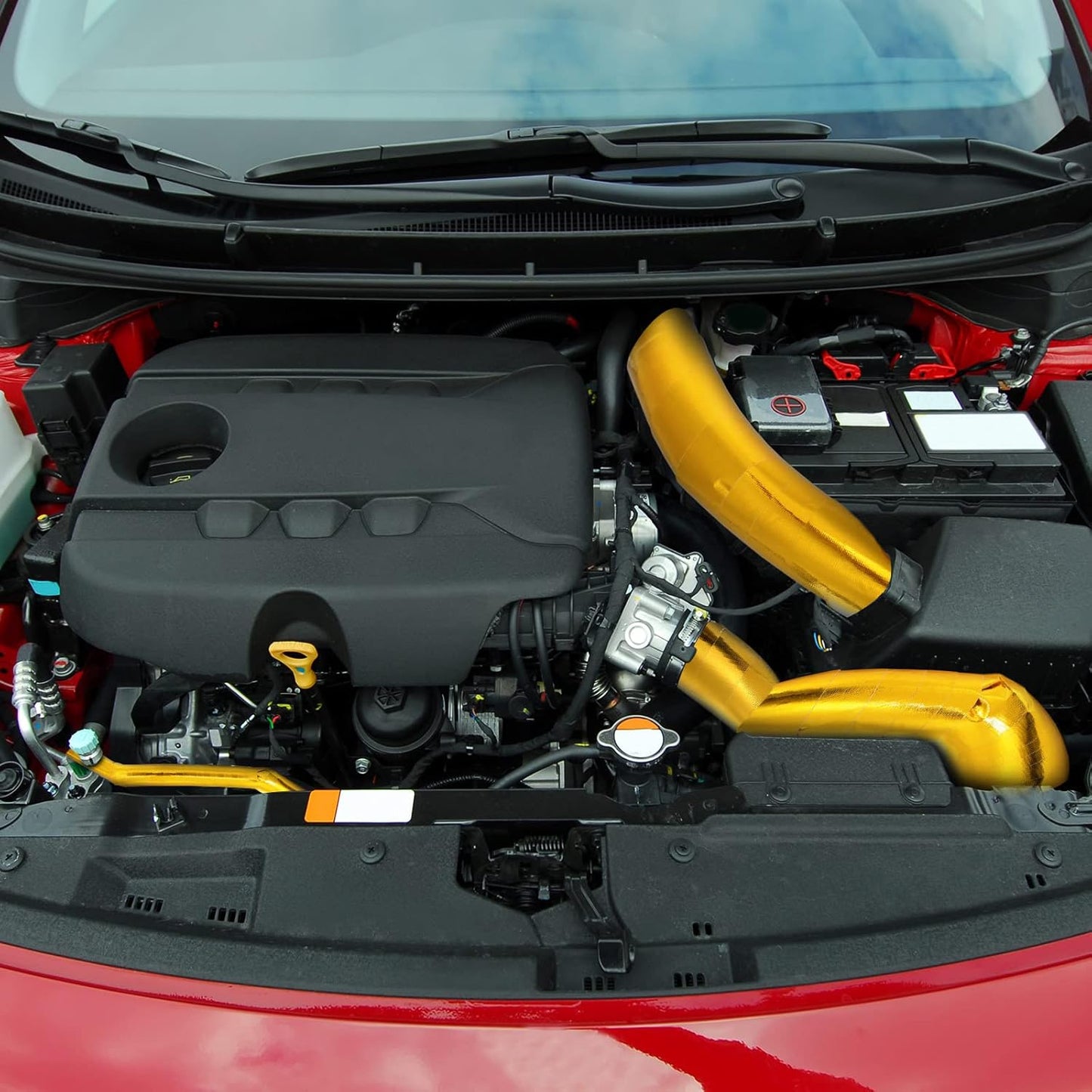 Zonon 2 Rolls Aluminum Foil Tape Heat Shield Tape Barrier Adhesive Reflective Fiberglass Thermal Insulation Reflective Material High Temp Protection(Gold,2 Inch X 65.6 ft)