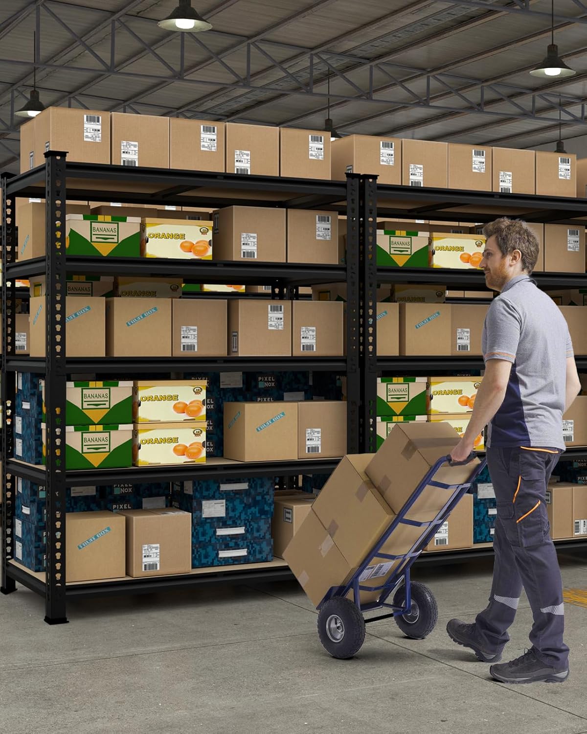 PrimeZone 36" x 16" x 72" Heavy Duty Storage Shelves - 5 Tier Adjustable Garage Storage Shelving, Metal Storage Utility Rack Shelf Unit for Warehouse Pantry Closet Kitchen, Black