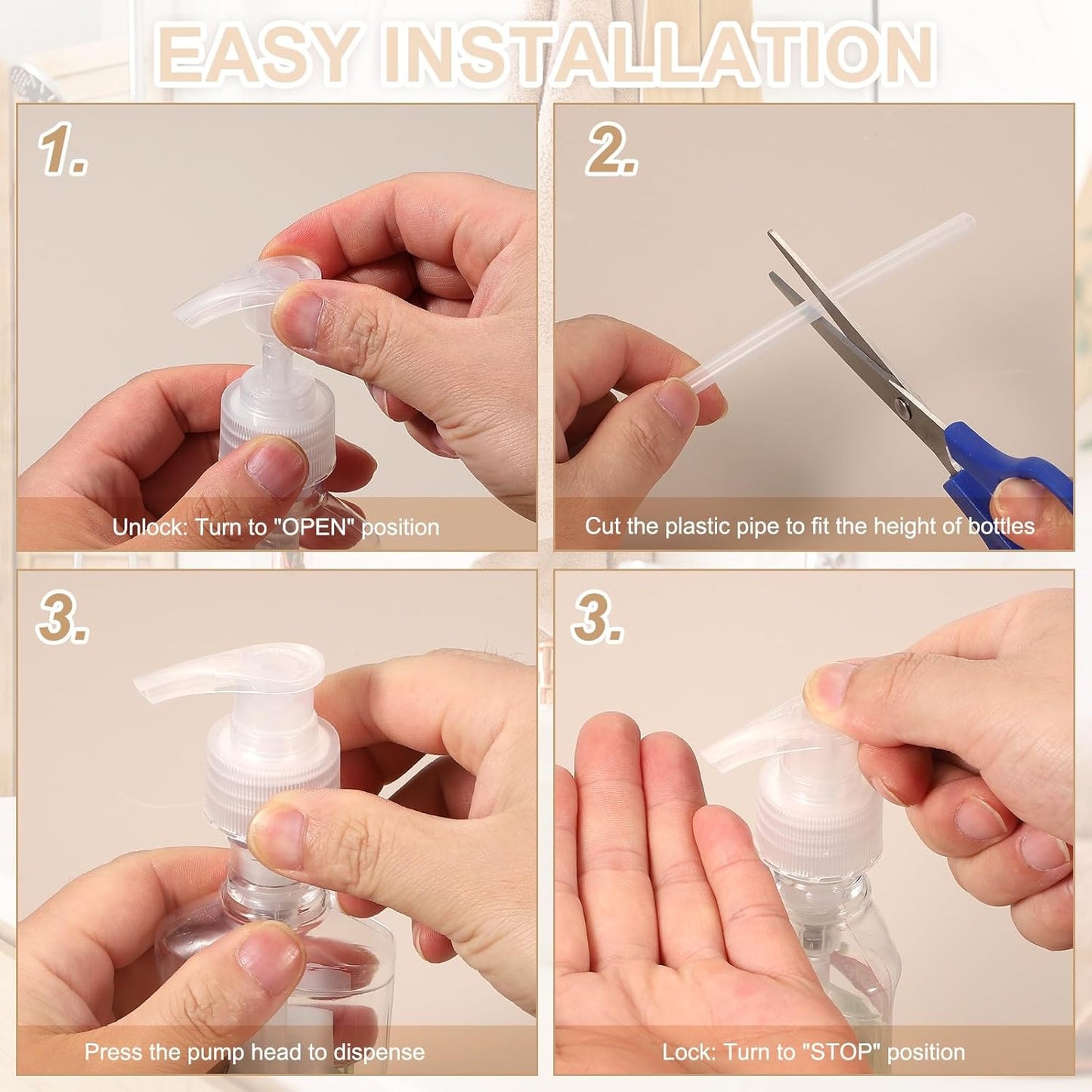 uxcell 16 Pcs Soap Dispenser Pump Heads Soap Dispensers Top Pumps Replacement Switch Pumphead for Standard 24/420 Neck Size Lotion Shampoo Bottle, White