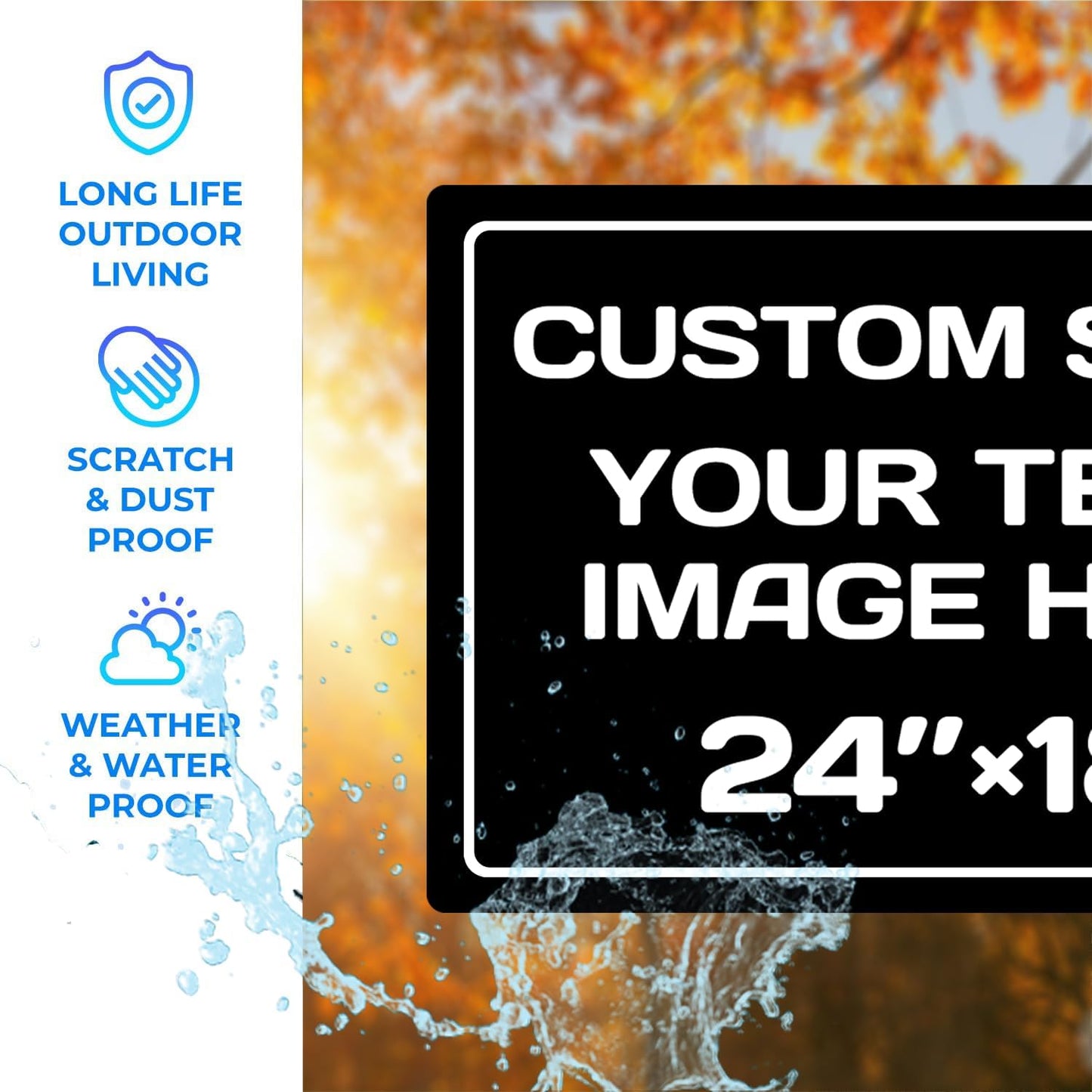 Personalized signs,Aluminum Weatherproof Metal Sign,Optional reflective or double-sided,Multiple Sizes Custom,Personalized Text And picture Here,Danger zone,garden,door, business