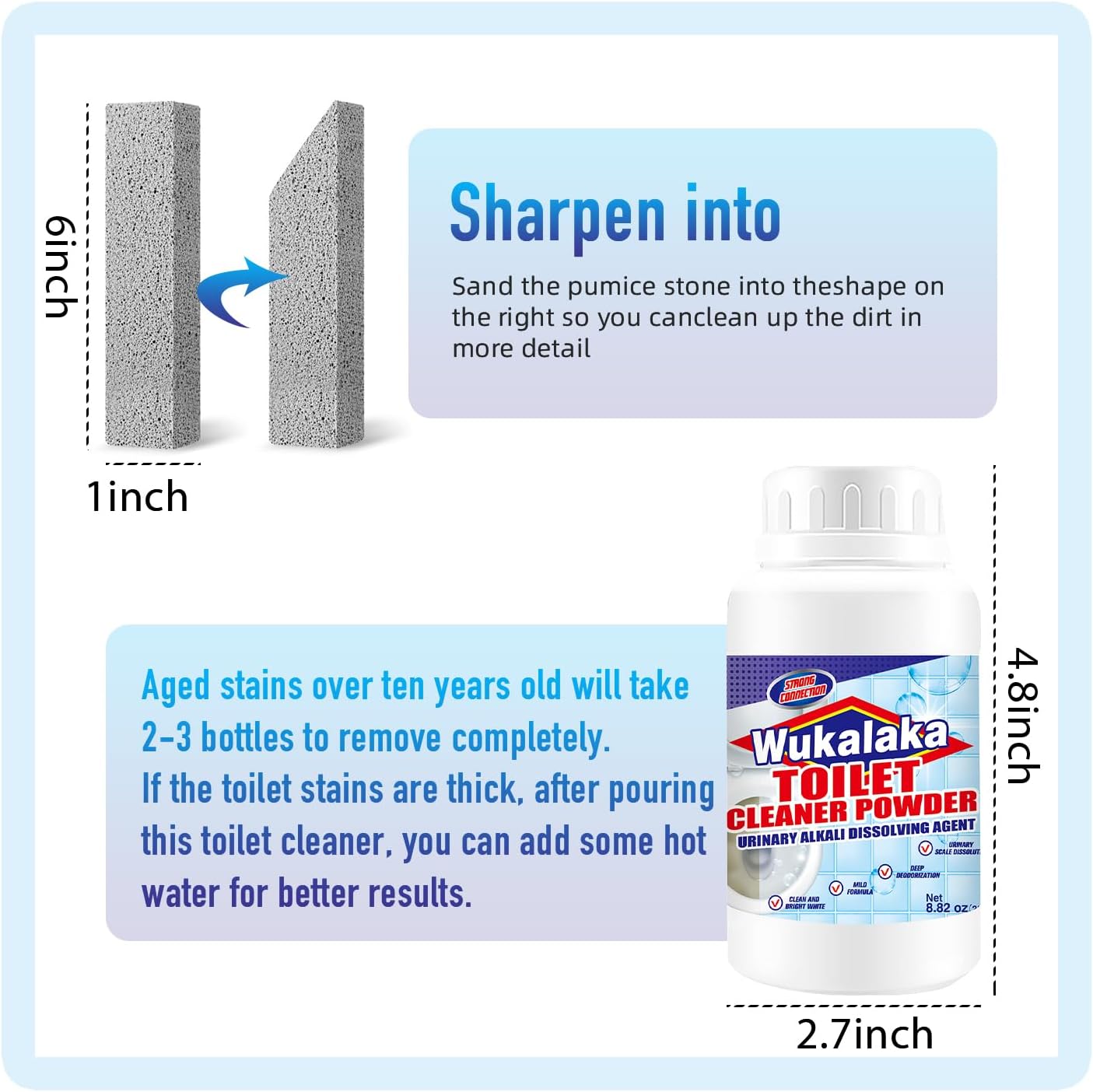 Pumice Sticks Pumice Scouring Pad for Cleaning, Pumice Stone Toilet Bowl Cleaner, Grey Pumice Stick Cleaner for Removing Toilets Bowl Ring, Bath, Household Cleaning 1pcs + 3pcs