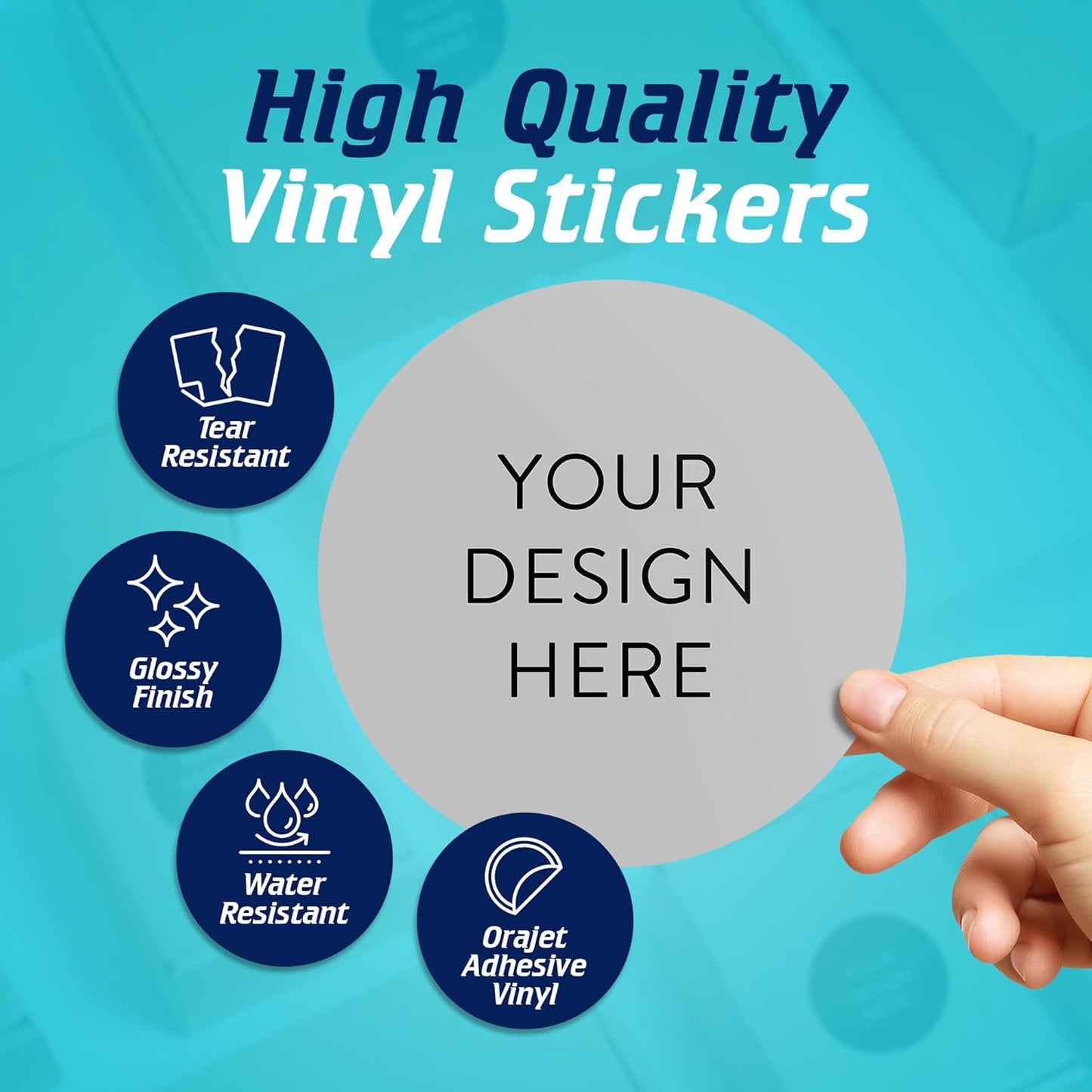 5-1000 Custom Vinyl Stickers - Upload Your own Image, Text, Design, Logo - Personalized Logo Labels for Handmade, Packaging, Bottle, Jars, Candle, Brand Stickers (Gray, 6x6)