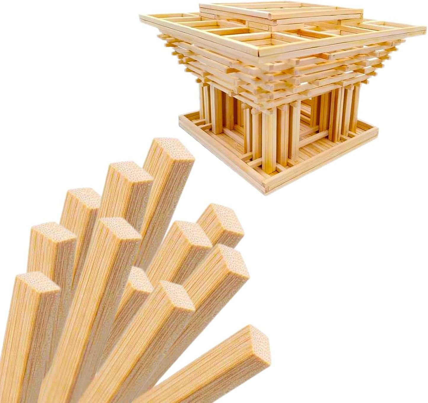 1/4 x 12 Inch 50 PCS Square Dowel Rods Wood Sticks Wooden Dowel Rods Unfinished Bamboo Sticks - for Crafts,Home Decor, Model Making and DIYers