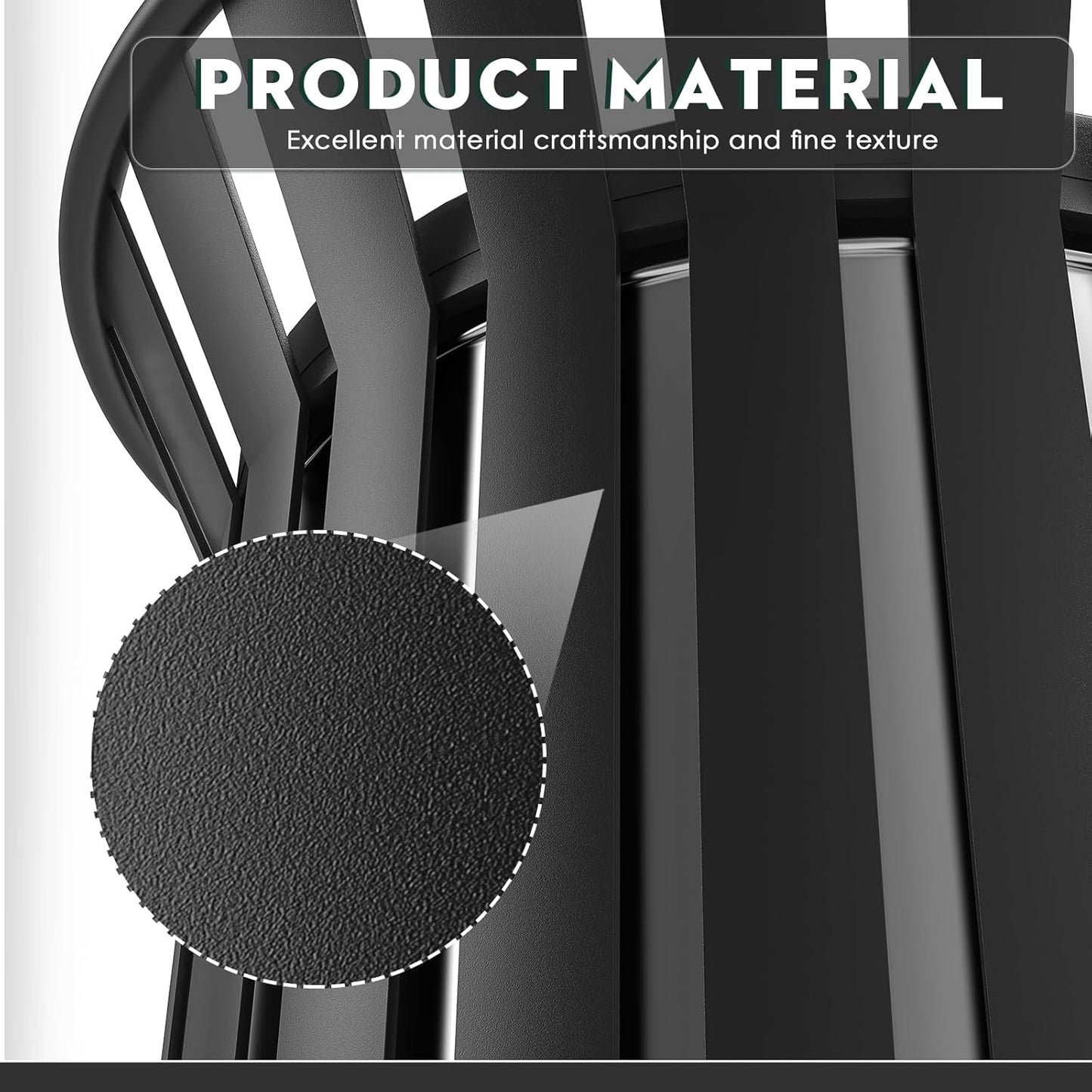 8Gallon/30L Commercial Outdoor & Indoor Metal Trash Can, Outdoor Slatted Trash Receptacle with Metal Linner, All Weather Resistant Large Outside Zone Round Garbage Bin for Street, Park, School - Black