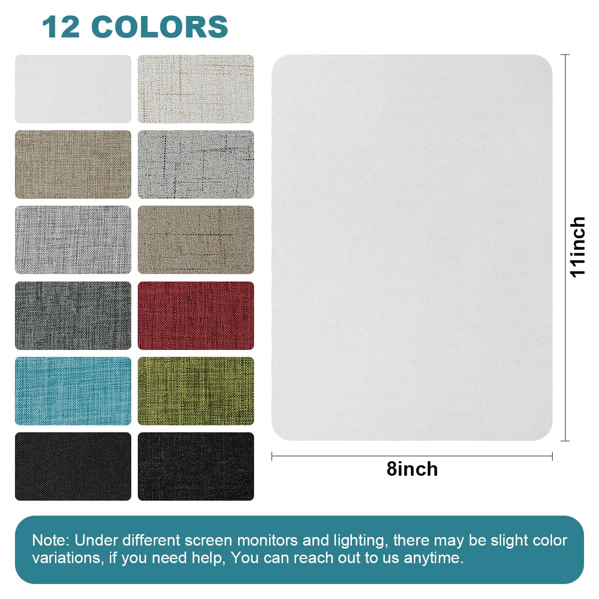 J.CARP 2Pcs Linen Repair Patches, Large Self-Adhesive Fabric Patch for Sofas, Couch, Furniture, Car Seats (8 * 11 inches-2PCS White)