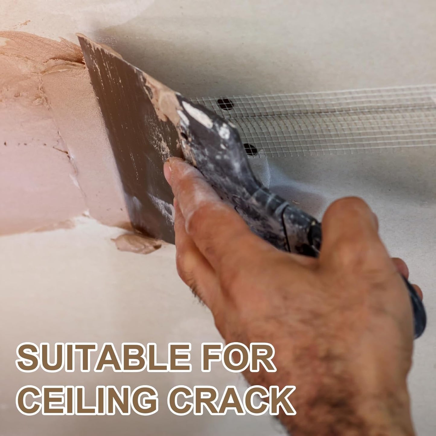 PATIKIL Drywall Repair Mesh Tape, 2 inch x 164 ft Fiberglass Repair Patch Self-Adhesive Dry Wall Joint Tape 12 Mesh Wall Hole Crack and Seam Patch, White