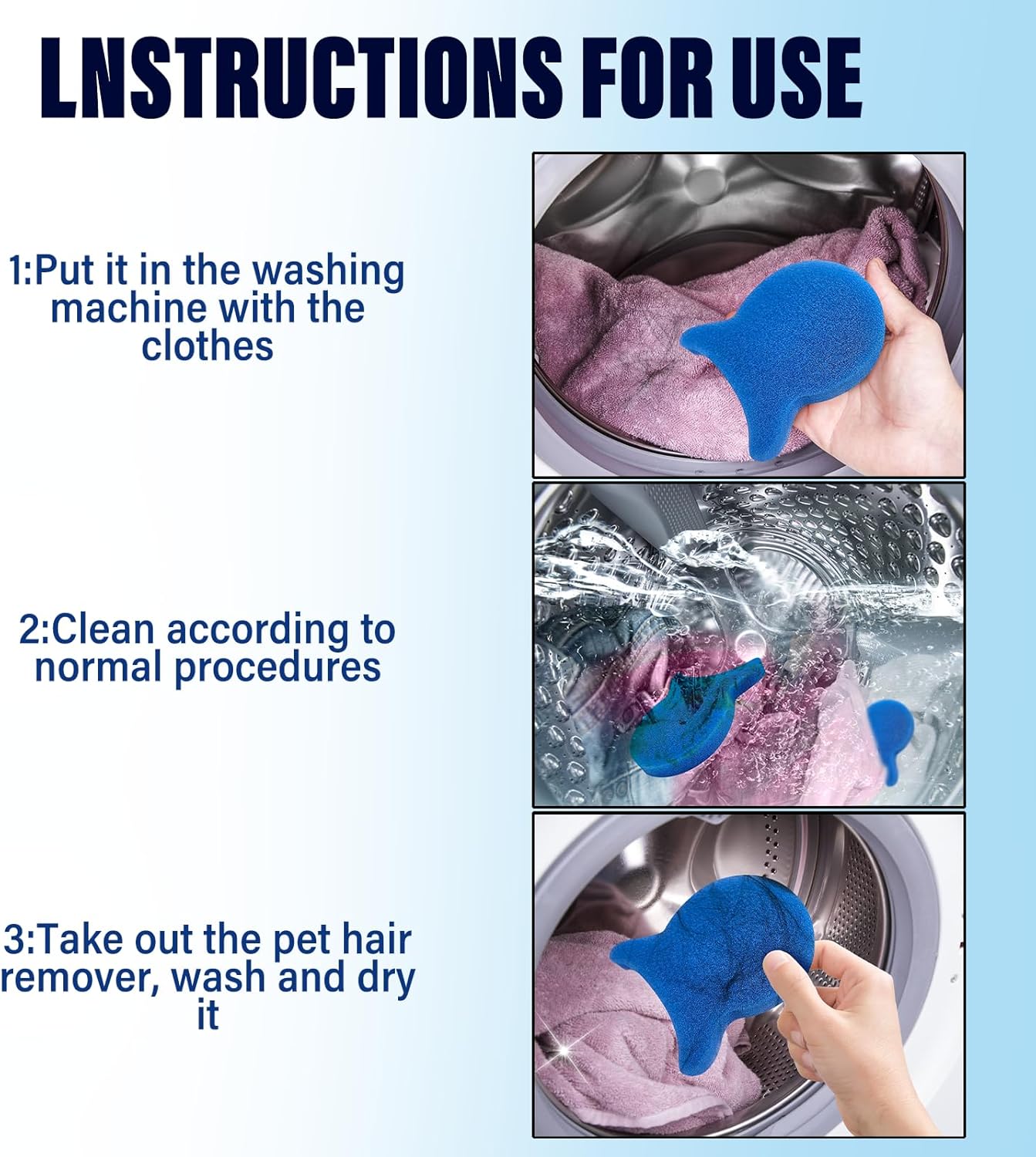 Pet Hair Remover for Laundry, Reusable Dog & Cat Hair Remover Tool, Effectively Removes Pet Hair, Lint and Dander from Bedding and Clothing, Suitable for Washing Machines, Dryers 8PCS