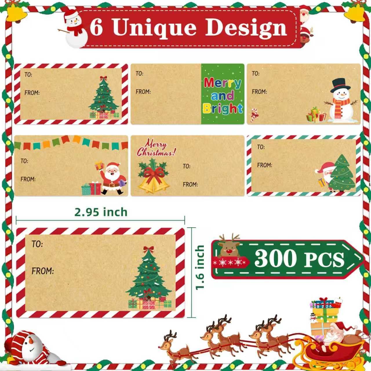 Christmas Gift Tags - Kraft Brown Gift Tags Christmas Presents | Christmas Gifts for Women Men Mom - Christmas Wrapping Paper - Christmas Decorations- 2.95 x 1.6 Inch