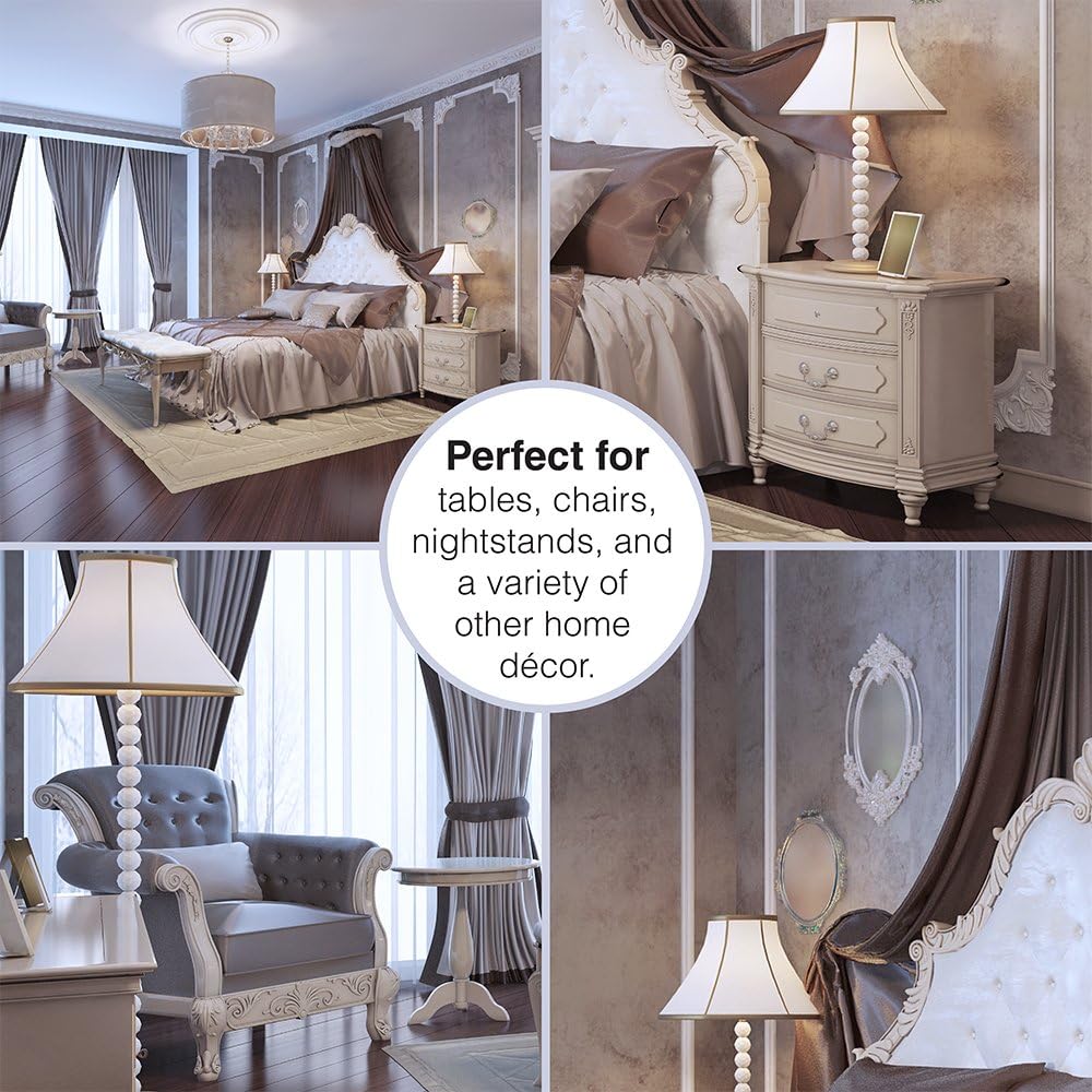 SoftTouch 2 1/2" Square Reusable Carpet Bottom Furniture Caster Cups to Protect Hardwood, Tile or Laminate Floors, Brown/Gray (4 Pack)