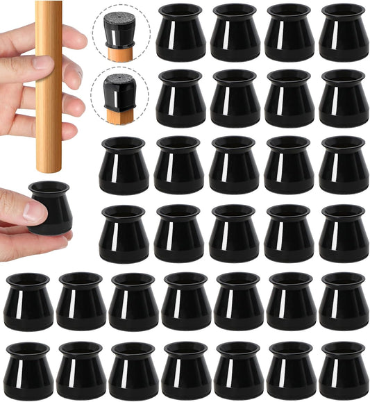 32 Pcs Chair Leg Protectors for Hardwood Floors, Silicone Felt Furniture Leg Cover Pad for Protecting Floors from Scratches and Noise, Smooth Moving，Small(Fit Round Diameter：5/16" to 1-5/16")