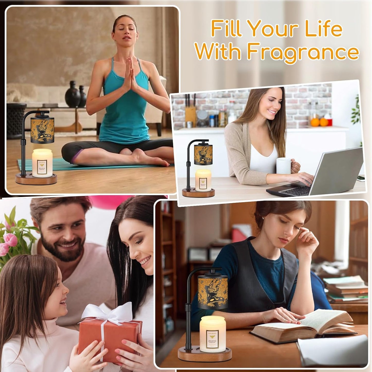 Candle Warmer Lamp with Timer,Birthday Gifts for Women Mom,Adjustable Height for Scented Jar Candles,Electric Candle Lamp Warmer for Home Decor(Flower Fairy)