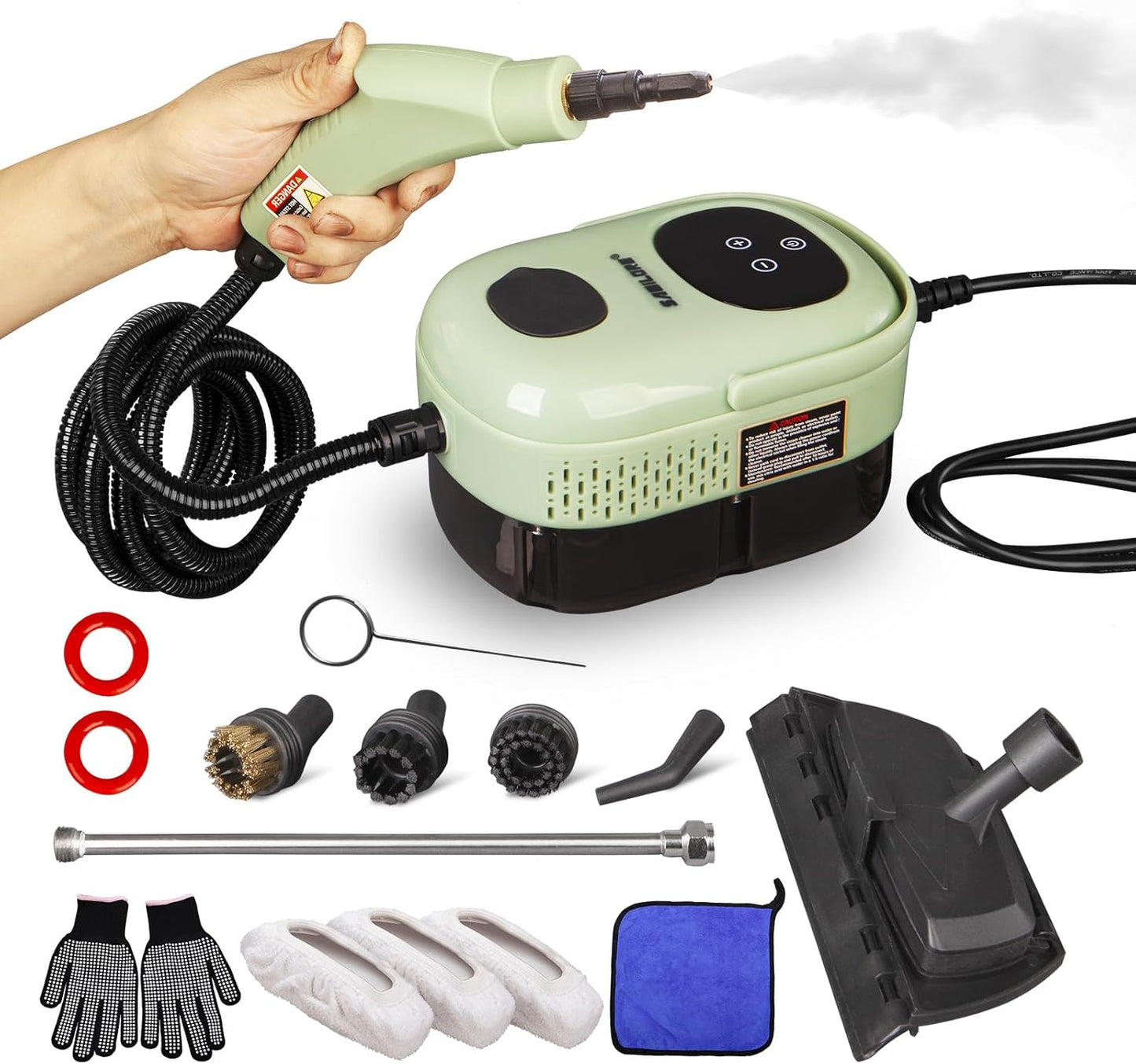 Handheld Steam Cleaner Multipurpose Portable Steamer Upholstery Cleaner Machine, Carpet Couch Clothes Mattress Car detailing Kitchen Floor Steamer Cleaning HD-1701 Plus Edition
