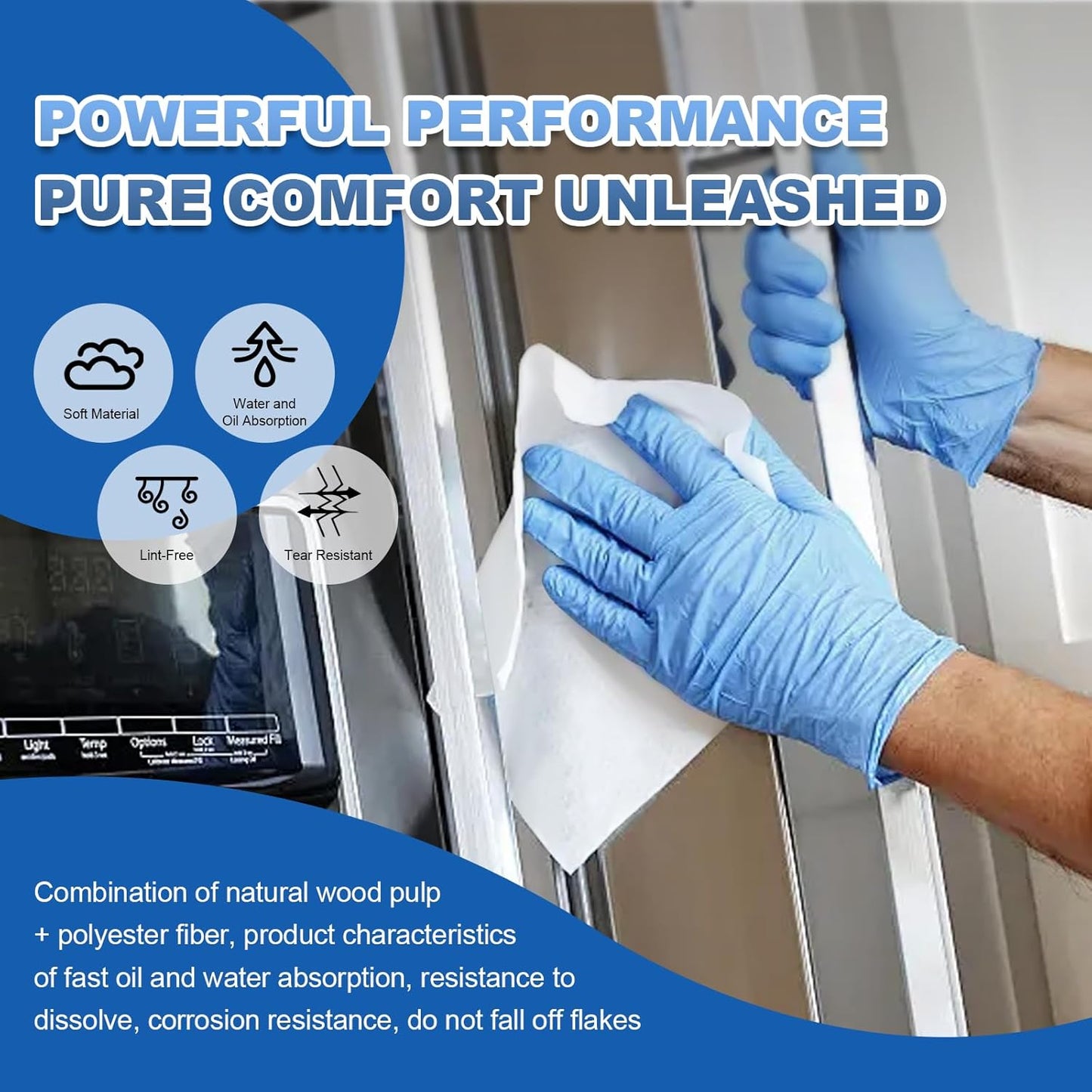 Cleanroom Wipes 6"x6" (300 Pcs, Cellulose/Polyester Blend, Grade A, 68GSM) Lint Free Wipes for Laboratory, Electronics, Pharmaceutical,Printing,Automotives and Semiconductor Industries