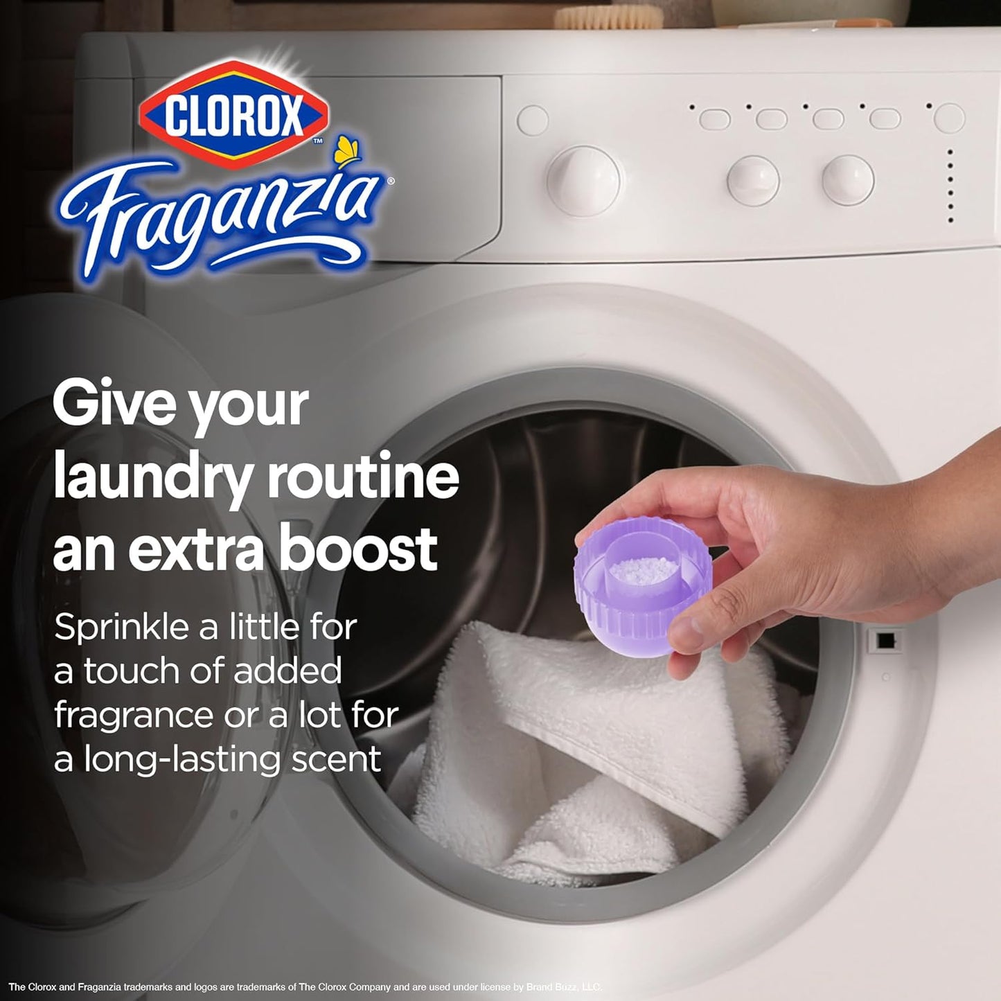 Clorox Fraganzia Laundry Scent Booster Crystals in Dreamy Jasmine Scent - Scented In-Wash Freshener Beads for Fresh, Clean, Great Smelling Clothes and Linens, 18 Oz - 2 Pack