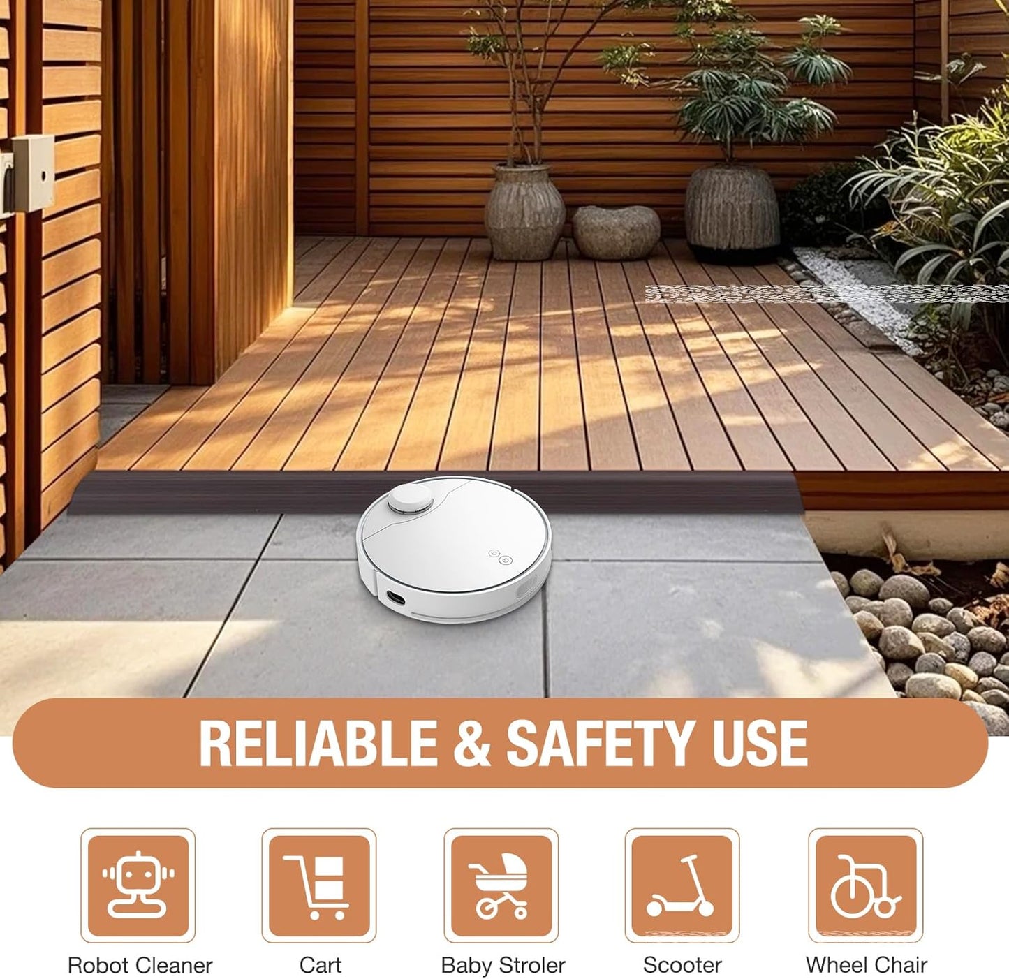 Floor Transition Strip Self Adhesive Vinyl Door Threshold for Doorways Carpet Edging Trim Overlap Edge Reducer for Laminate Floor, Carpet, Tile (Dark Walnut Grain, 2/5" to 3/5", 10Ft)