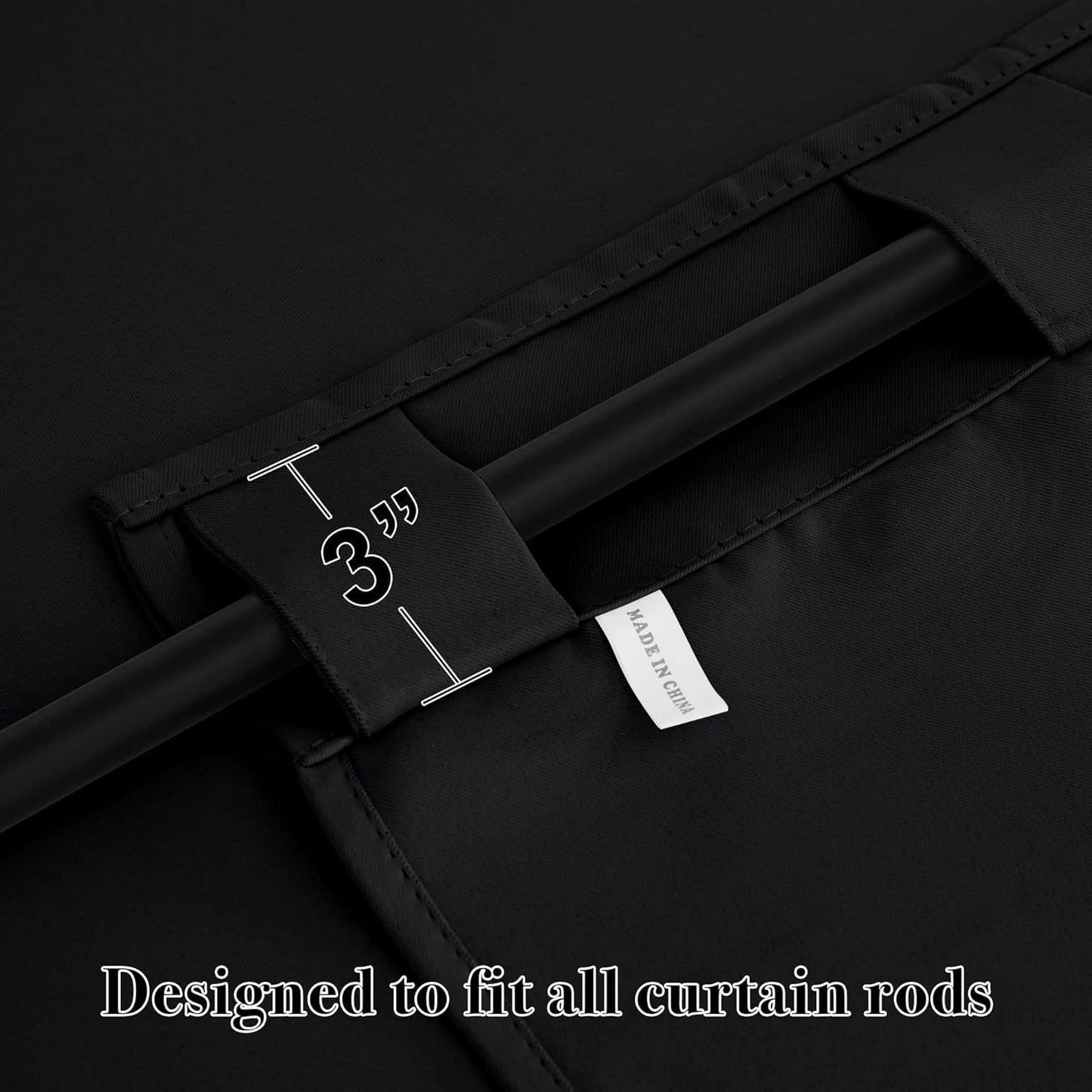 RYB HOME Small Window Curtains Blackout, Privacy Thermal Insulating Drapes for Bedroom Bathroom Basement Cafe Classroom Window Decor, W 34 x L 45 inches, Black, 2 Panels