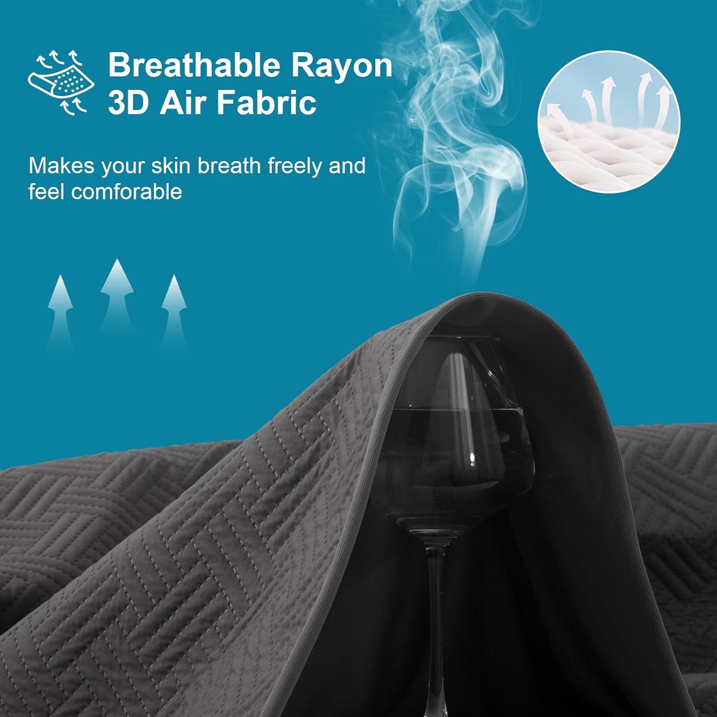 Waterproof Mattress Protector Queen Size - Breathable, Noiseless, Ultra-Soft Bed Cover, Mattress Pad Cover with Deep Stretchable Pockets 8"-21" (Gray)