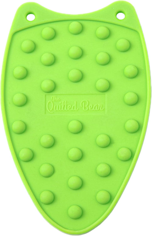 The Quilted Bear Mini Iron Rest - Silicone Heat Resistant Mat for Stress-Free Crafting, Sewing & Quilting Supplies - Durable and Protective Surface for Mini Iron (Lime Green)