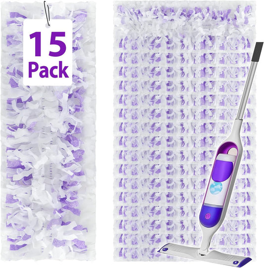 15 Pack Disposable Power Mop Refills for Swiffer Power Mop Multi-Surface & Wood Mopping Pad,Spray Wet Pads Refills, PowerMop Pads for Floor Cleaning(Quick-Absorb, No Residue)