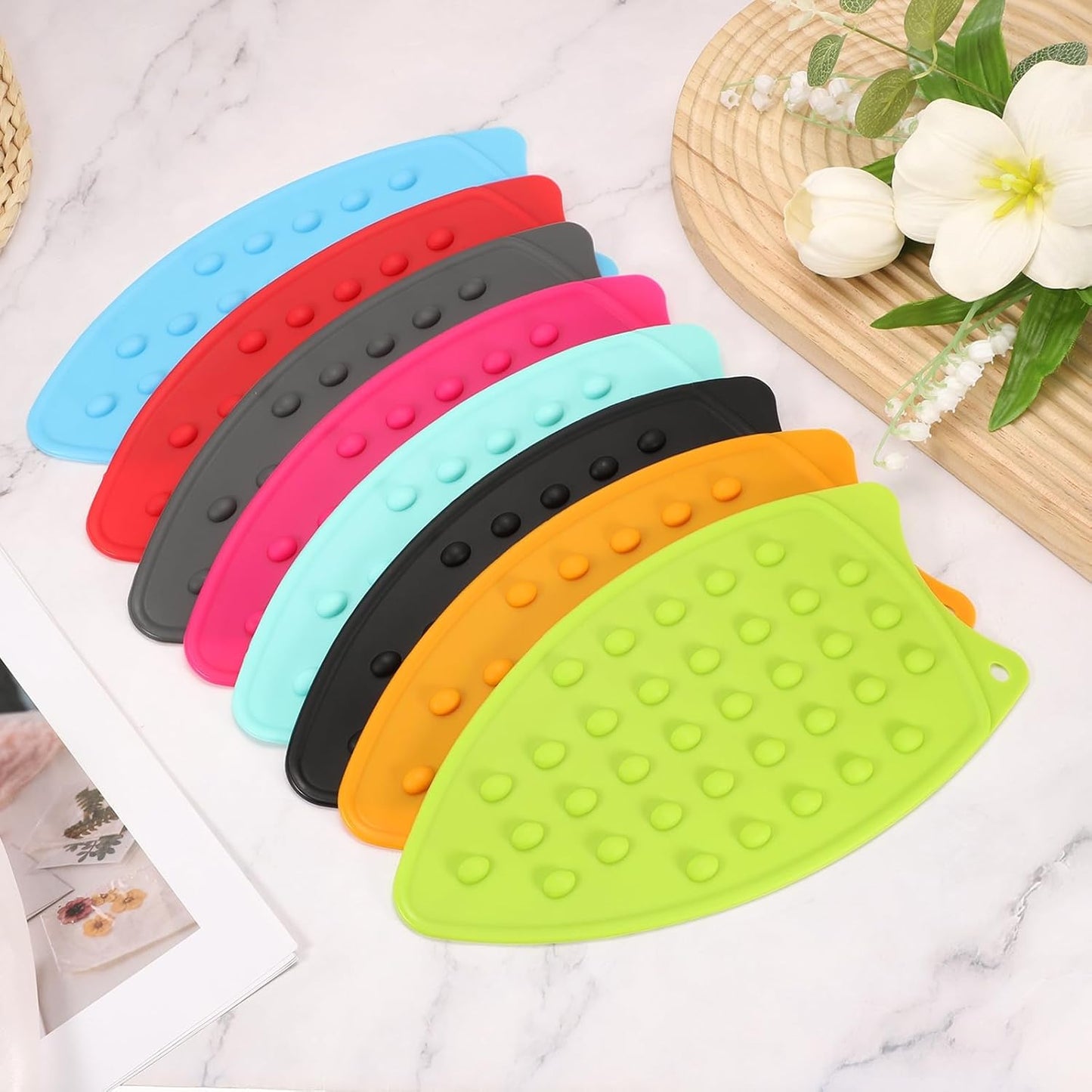 PATIKIL Silicone Iron Rest Pad, Multipurpose Hot Heat Resistant Iron Rest Plate Protective Pad for Ironing Board Hot Resistant Steamer Steam Compact Mat, Black