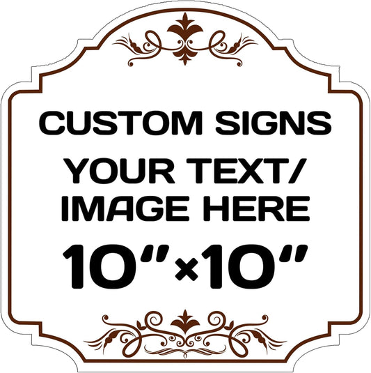 Custom Aluminum Weatherproof Metal Sign - Indoor/Outdoor, Personalized Text & Picture, Hazard, Garden, Door Sign