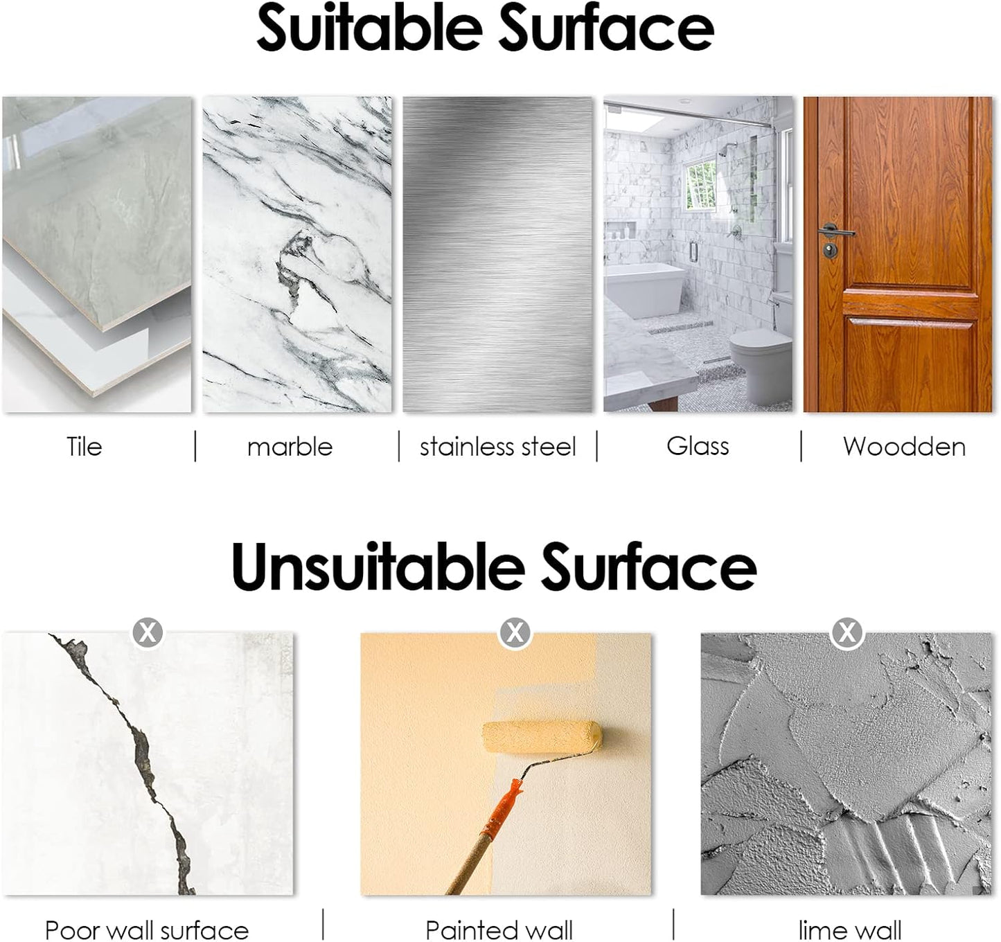 Myfolrena Adhesive Kitchen Hooks Utensil Hanger Holder Hanging Rack 2 Pack, Hanging Rack Wall Mounted Kitchen Rail for Spoons Pot Coffee Mug Cups Tags(Black)