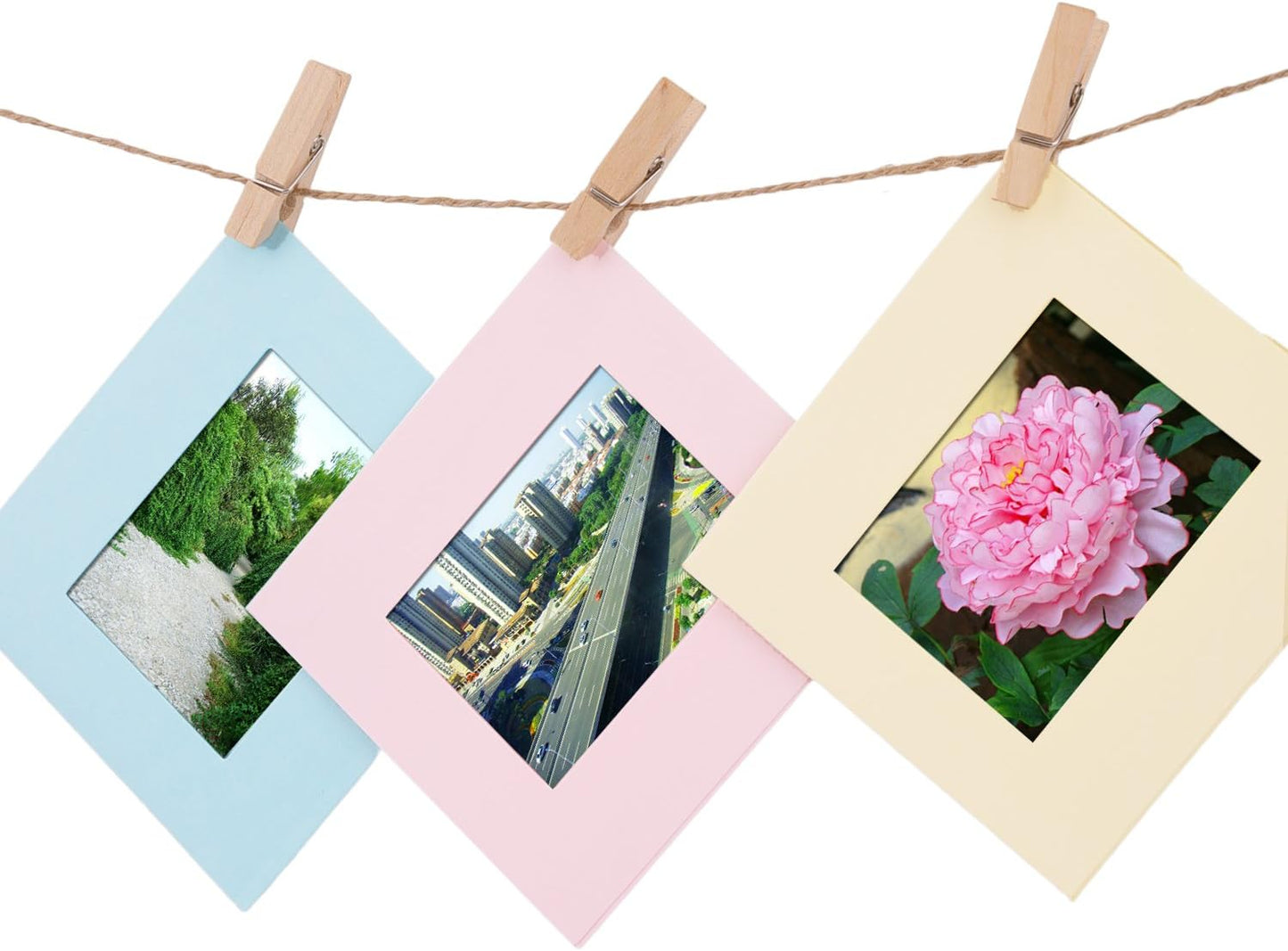 320 Feet Jute Twine and 100 Pieces Mini Natural Wooden Craft Clothespins Pegs Clips