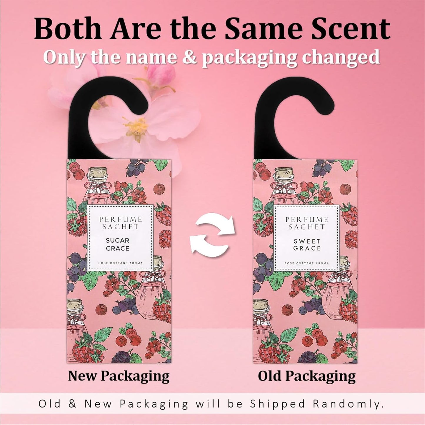 ROSE COTTAGE Large 12 Packs Sugar Grace Hanging Closet Deodorizer Air Freshener Long Lasting Scented Sachets Smell Goods for House