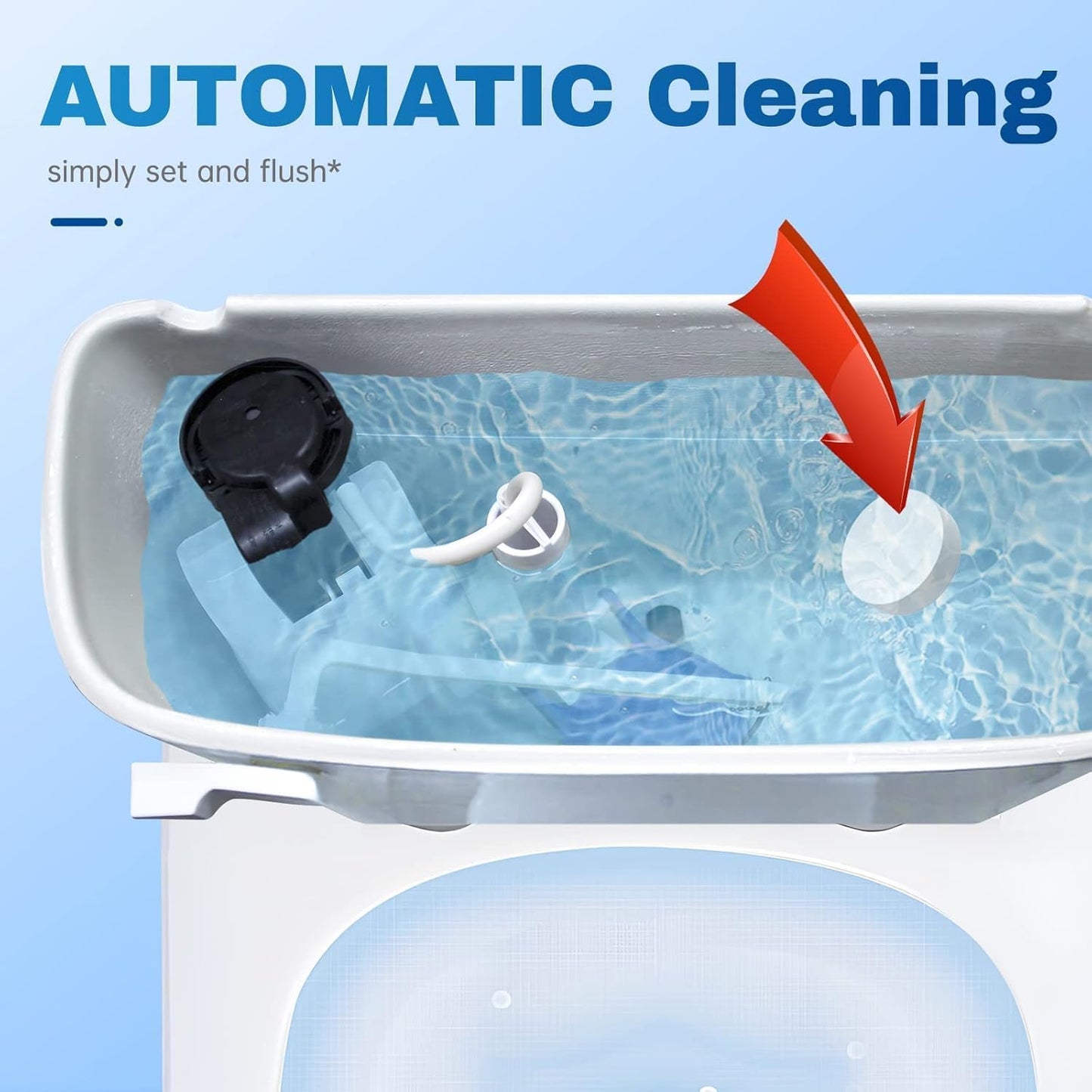 Vacplus Toilet Bowl Cleaner Tablets 80 PACK, Automatic Cleaners with Bleach, Slow-Releasing Toilet Tank Cleaners for Deodorizing & Descaling, Household Toilet Cleaners against Tough Stains